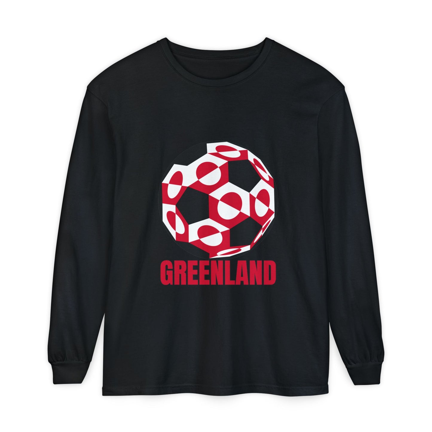 Greenland Fan Specialty Soccer Ball Design Long Sleeve Shirt