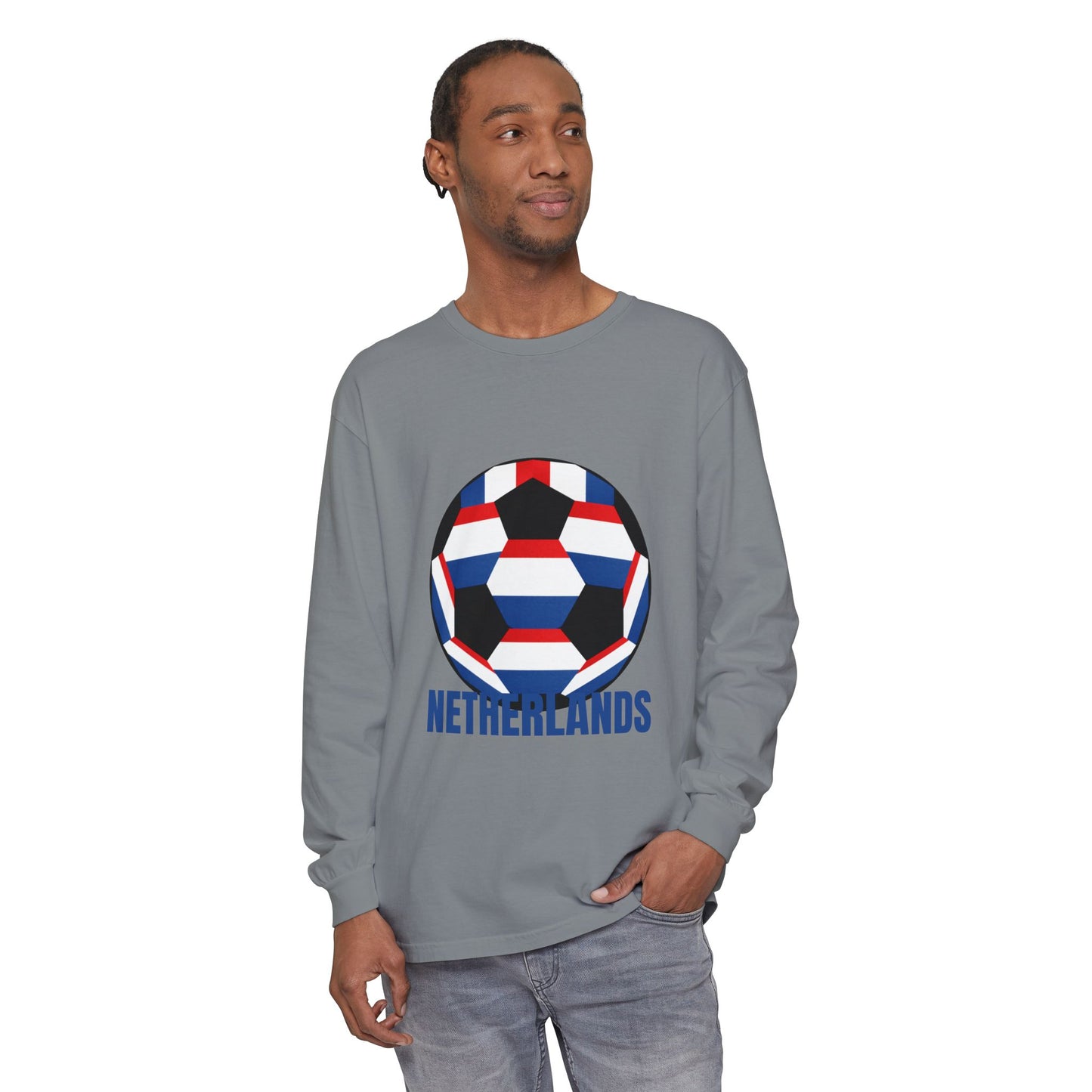 Netherlands Fan Specialty Soccer Ball Long Sleeve Tee