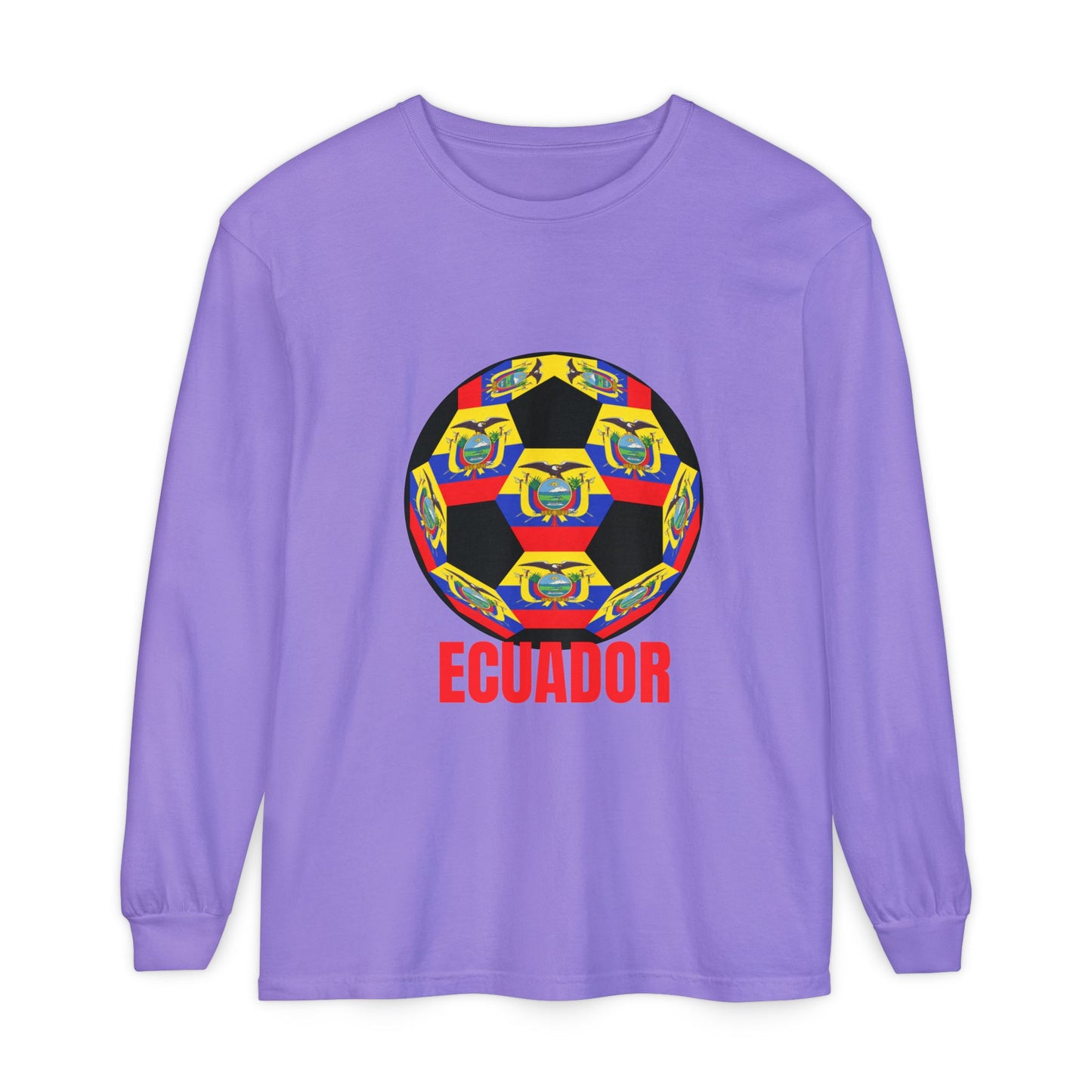 Ecuador Fan Specialty Soccer Ball Soccer Ball Long Sleeve Tee