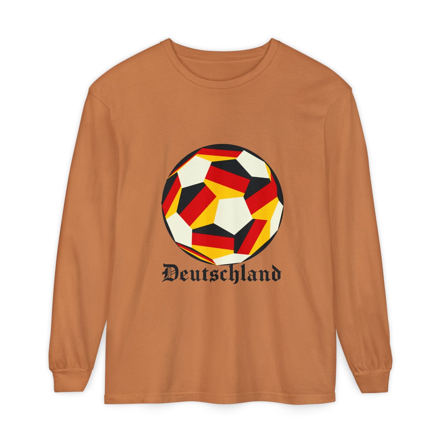 Germany Fan Specialty Soccer Ball Design Long Sleeve Tee