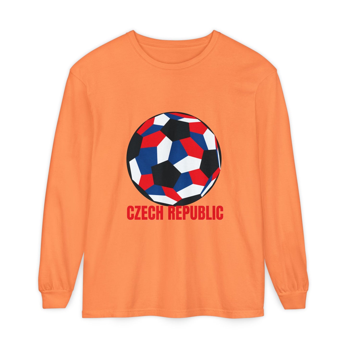 Czech Republic Fan Specialty Soccer Ball Design Long Sleeve Tee