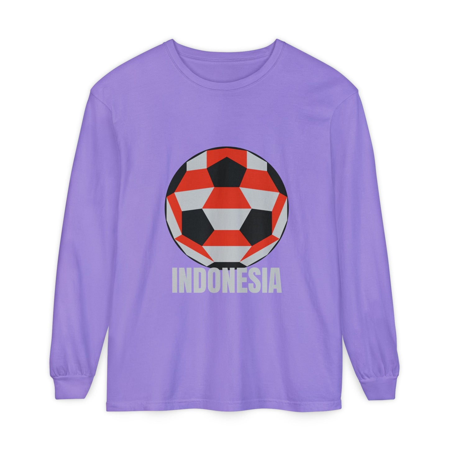 Indonesia Fan Specialty Soccer Ball Design Long Sleeve Tee