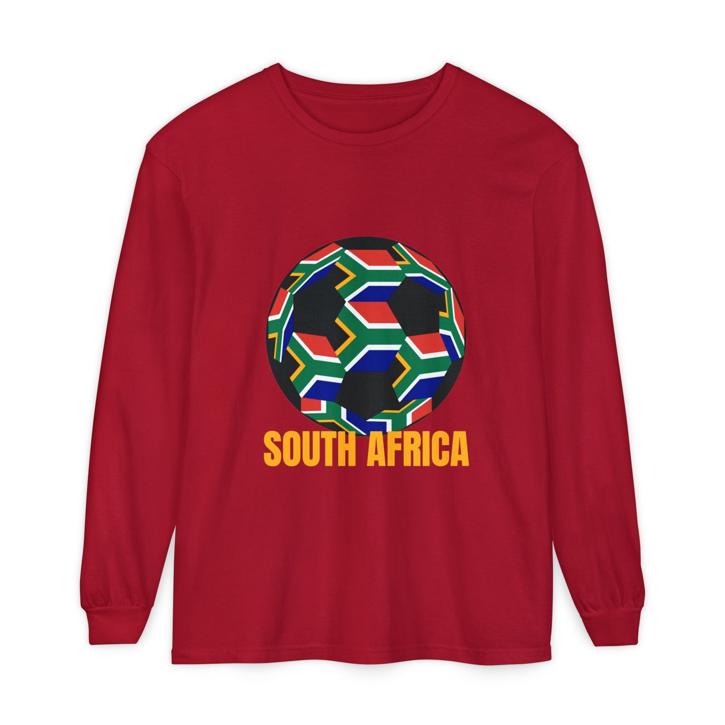 South Africa Fan Specialty Soccer Ball Design Long Sleeve Tee