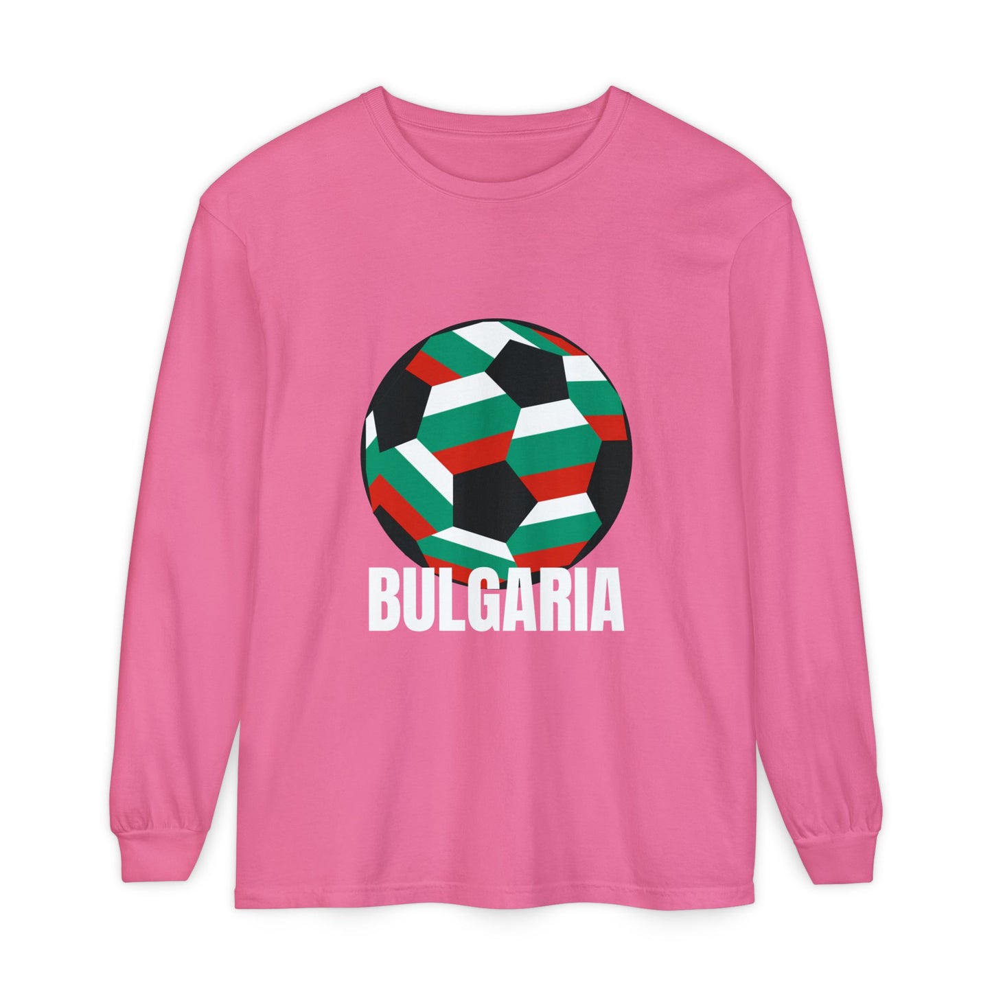 Bulgaria Fan Specialty Soccer Ball Design Long Sleeve Tee