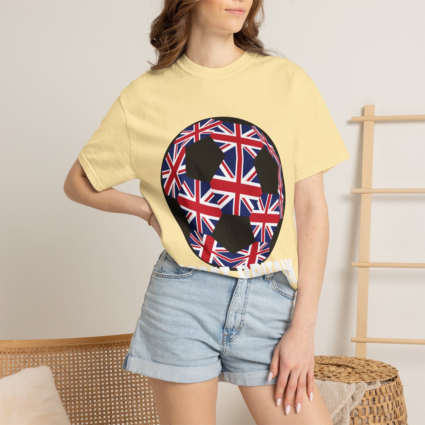 Great Britain Fan Specialty Soccer Ball Design T Shirt