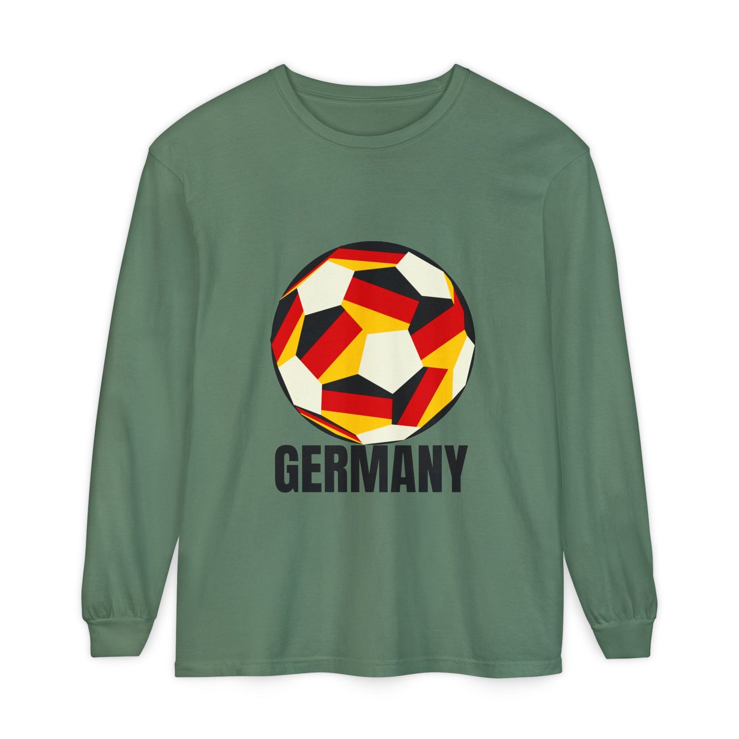 Germany Fan Specialty Soccer Ball Design Long Sleeve Tee