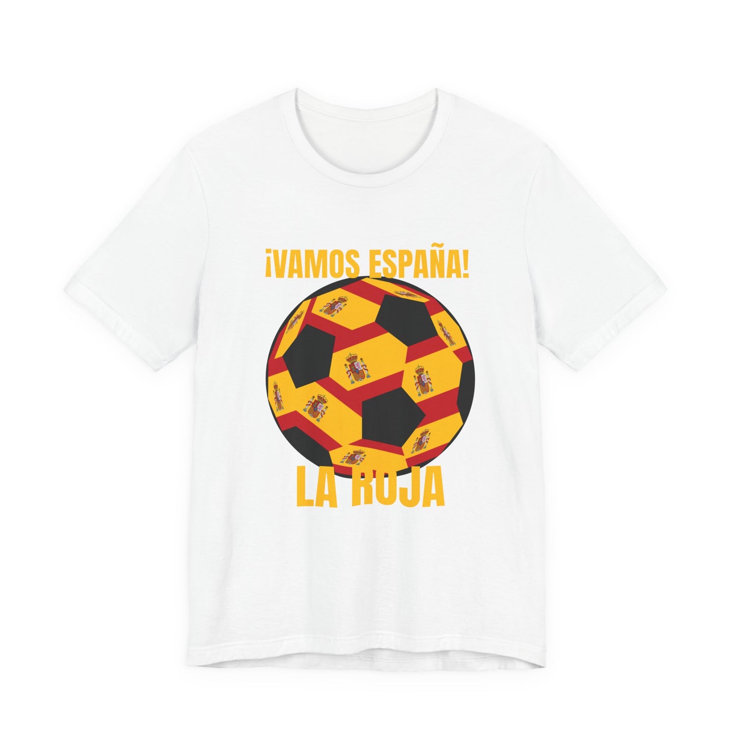 La Roja Soccer T‑Shirt - "¡Vamos España!" Spanish  T Shirt Gold Text
