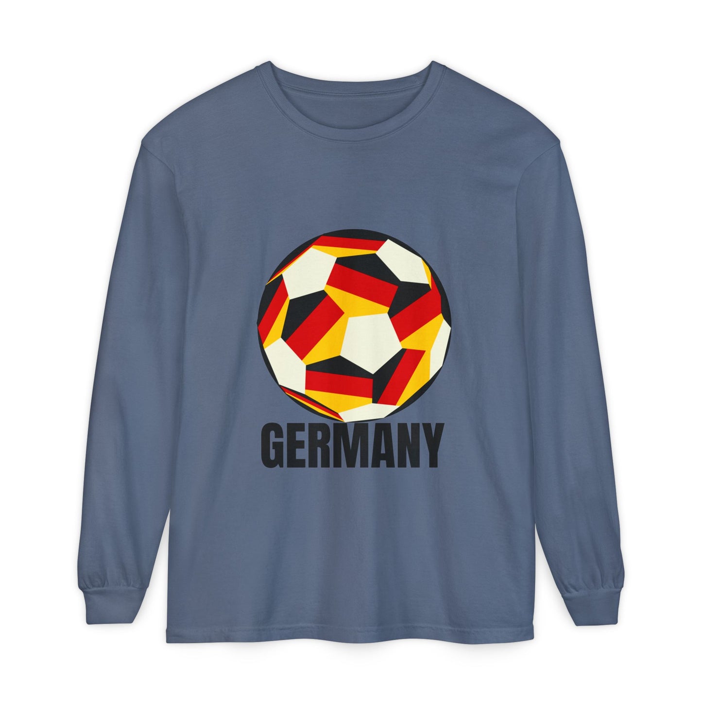Germany Fan Specialty Soccer Ball Design Long Sleeve Tee