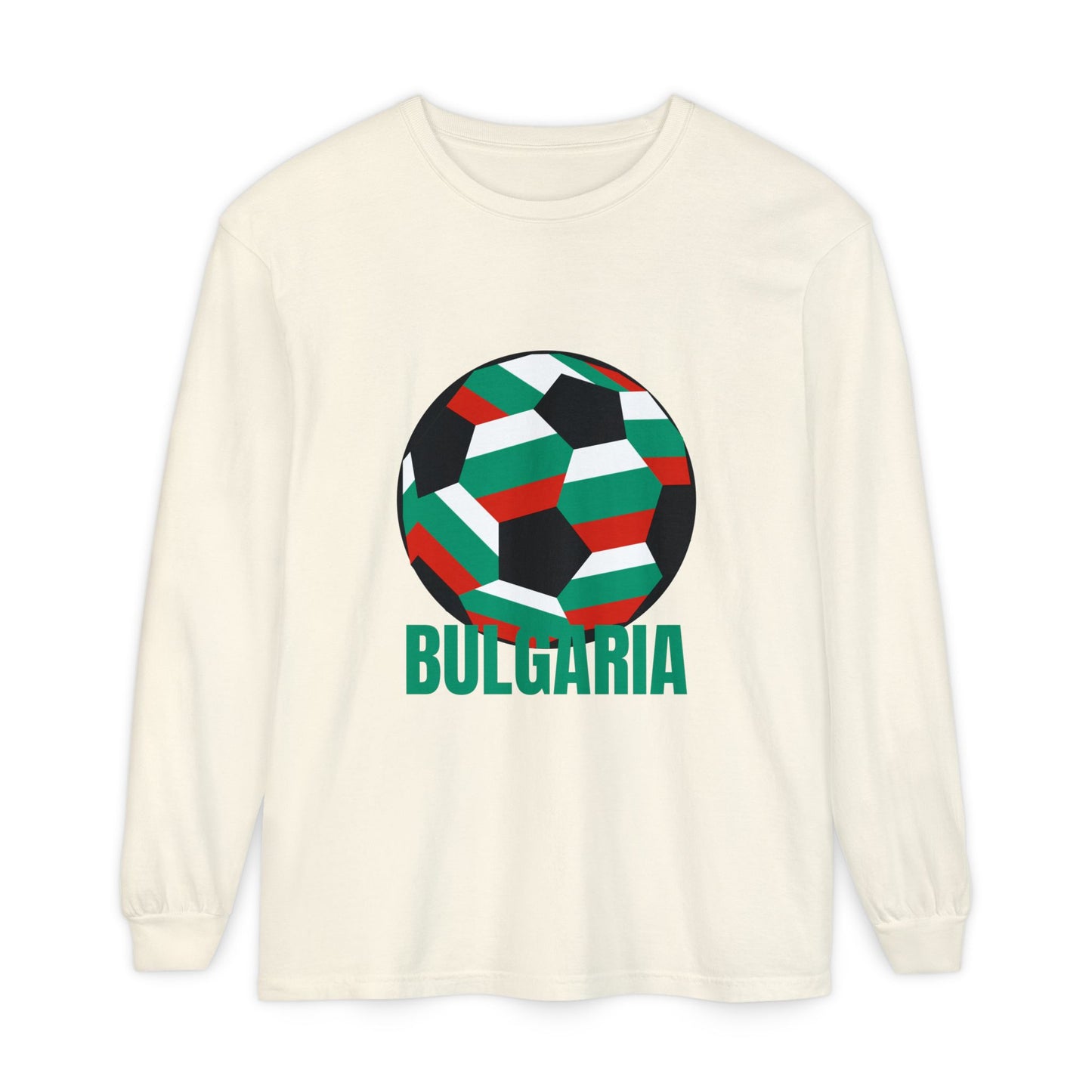 Bulgaria Fan Specialty Soccer Ball Design Long Sleeve Tee