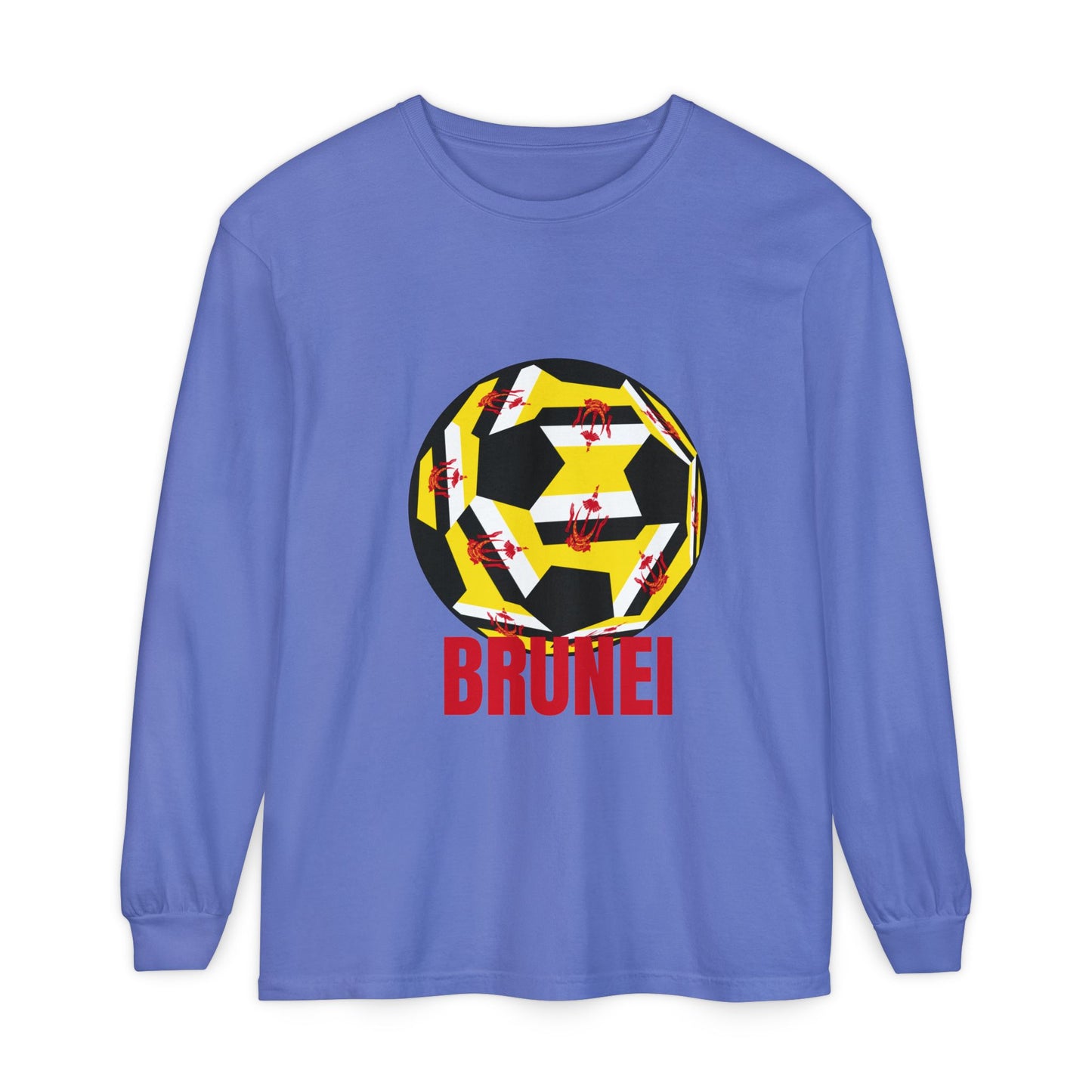 Brunei Fan Specialty Soccer Ball Design  Long Sleeve Tee