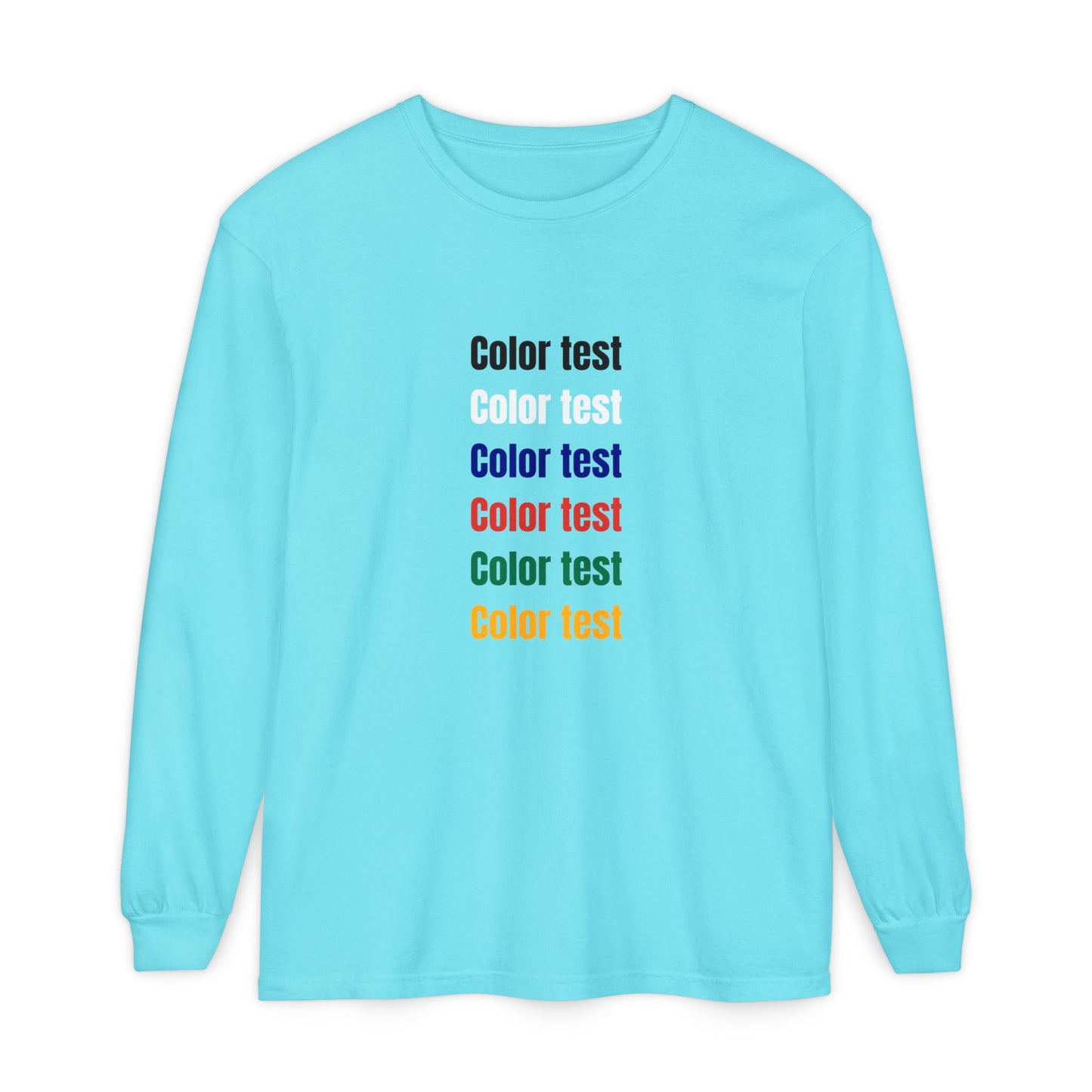 Long Sleeve T‑Shirt — Color testText Graphic