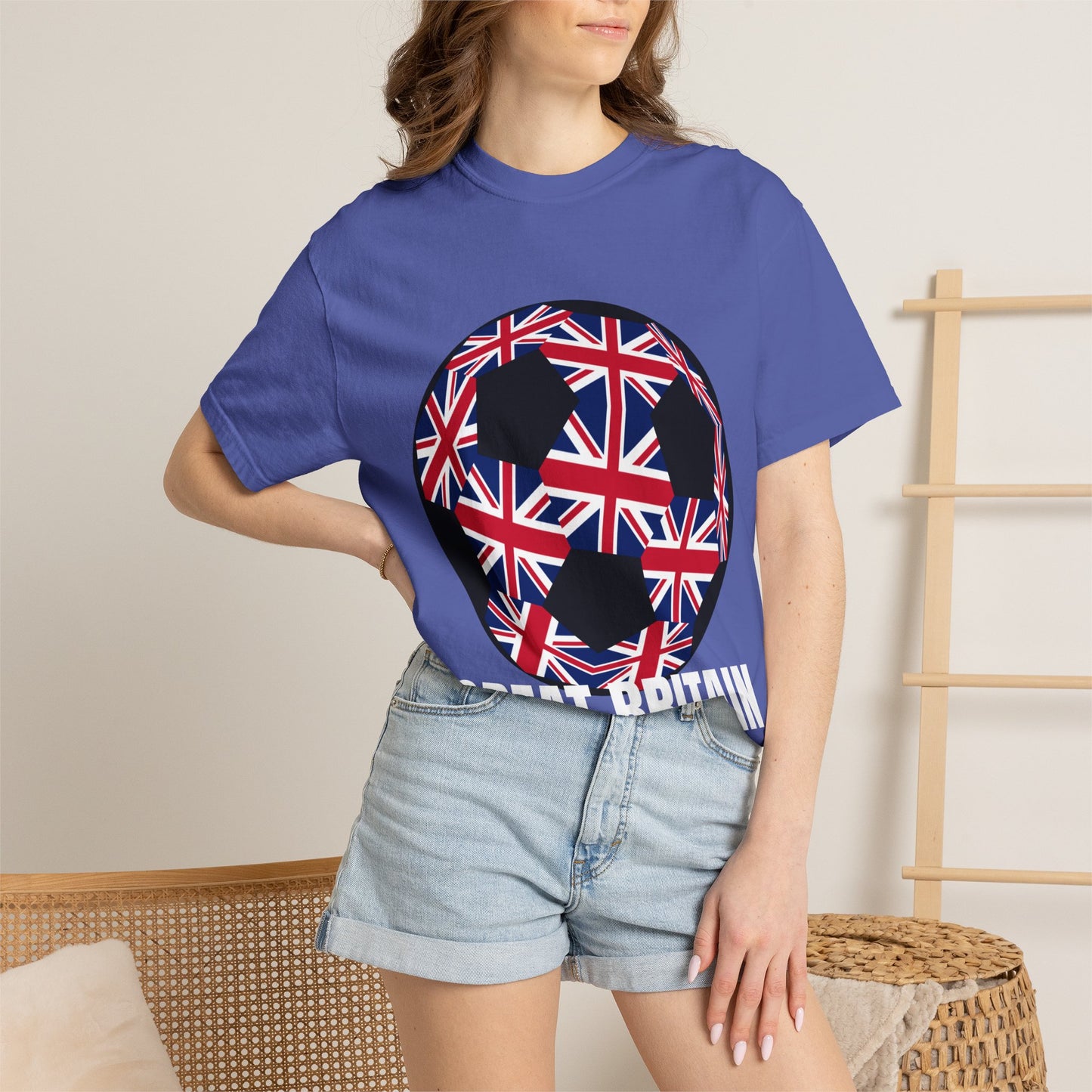 Great Britain Fan Specialty Soccer Ball Design T Shirt