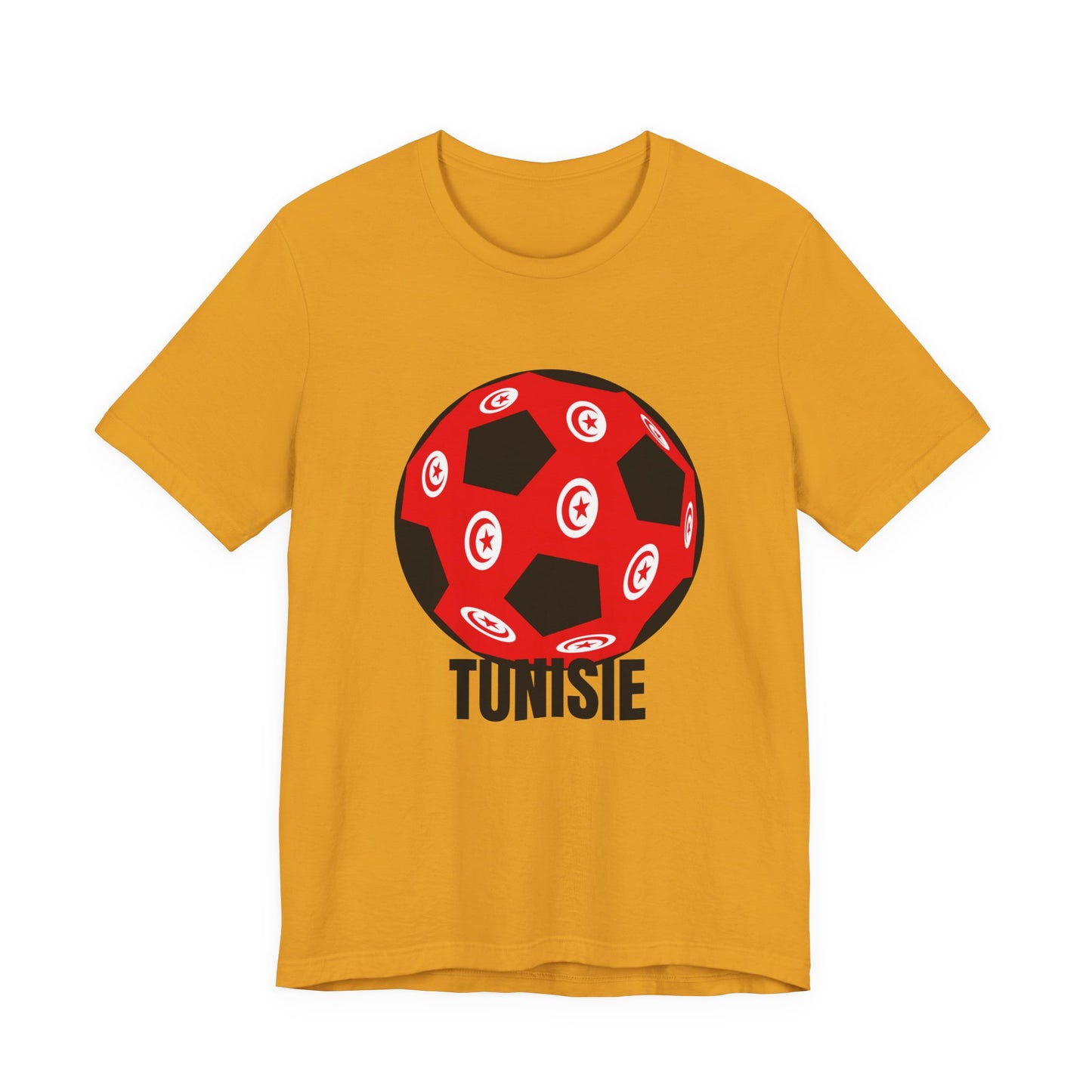 Tunisie Fan Specialty Soccer Ball Design T Shirt Black Text