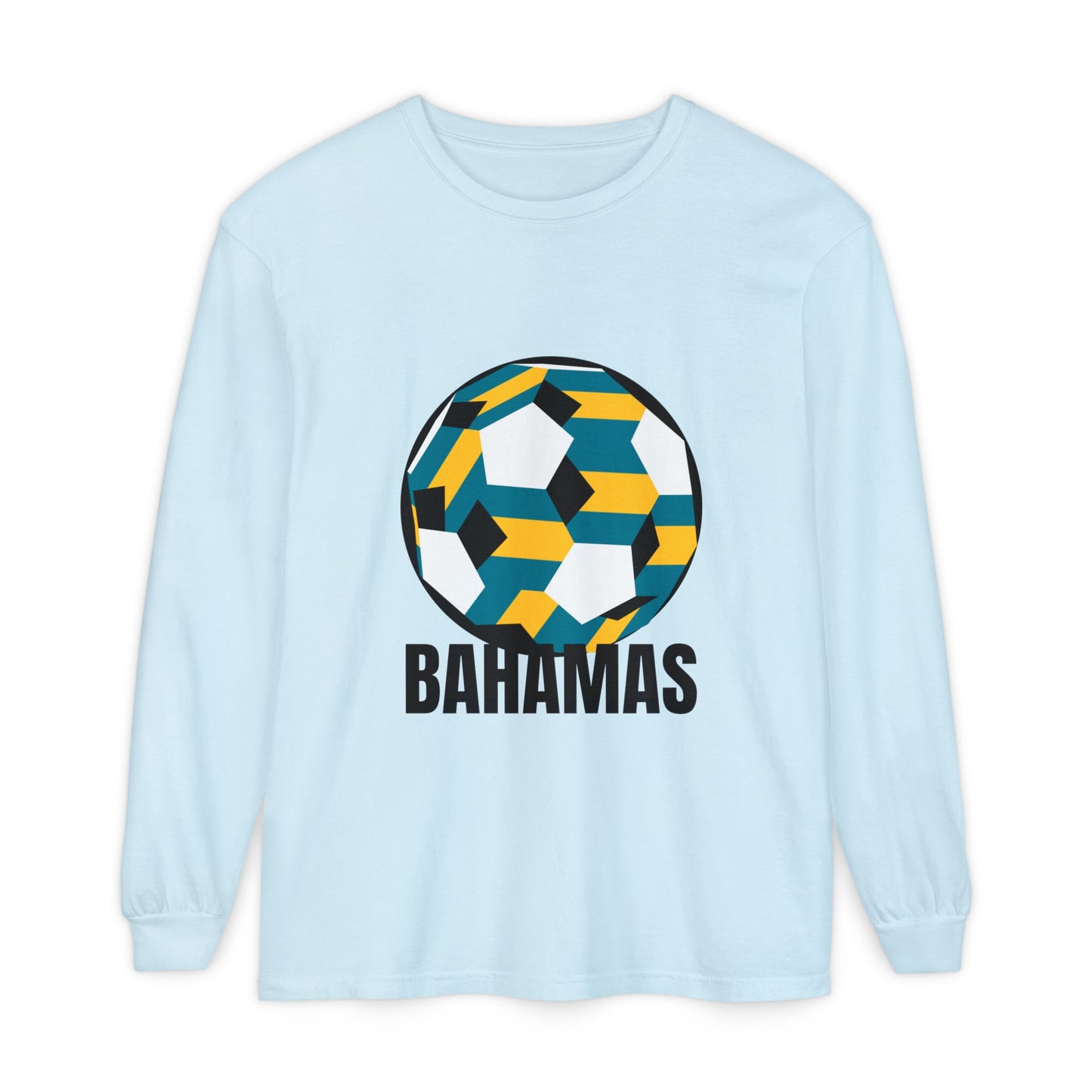 Bahamas Fan Specialty Soccer Ball Design Long Sleeve Shirt
