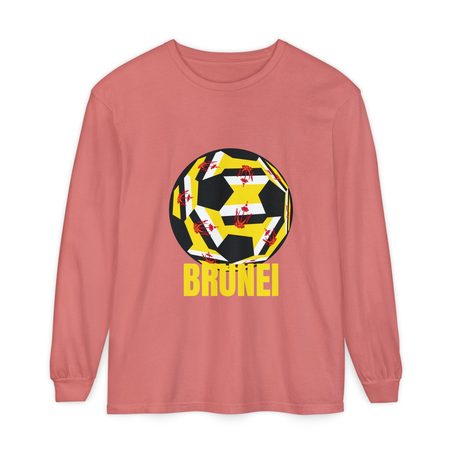 Brunei Fan Specialty Soccer Ball Design  Long Sleeve Tee