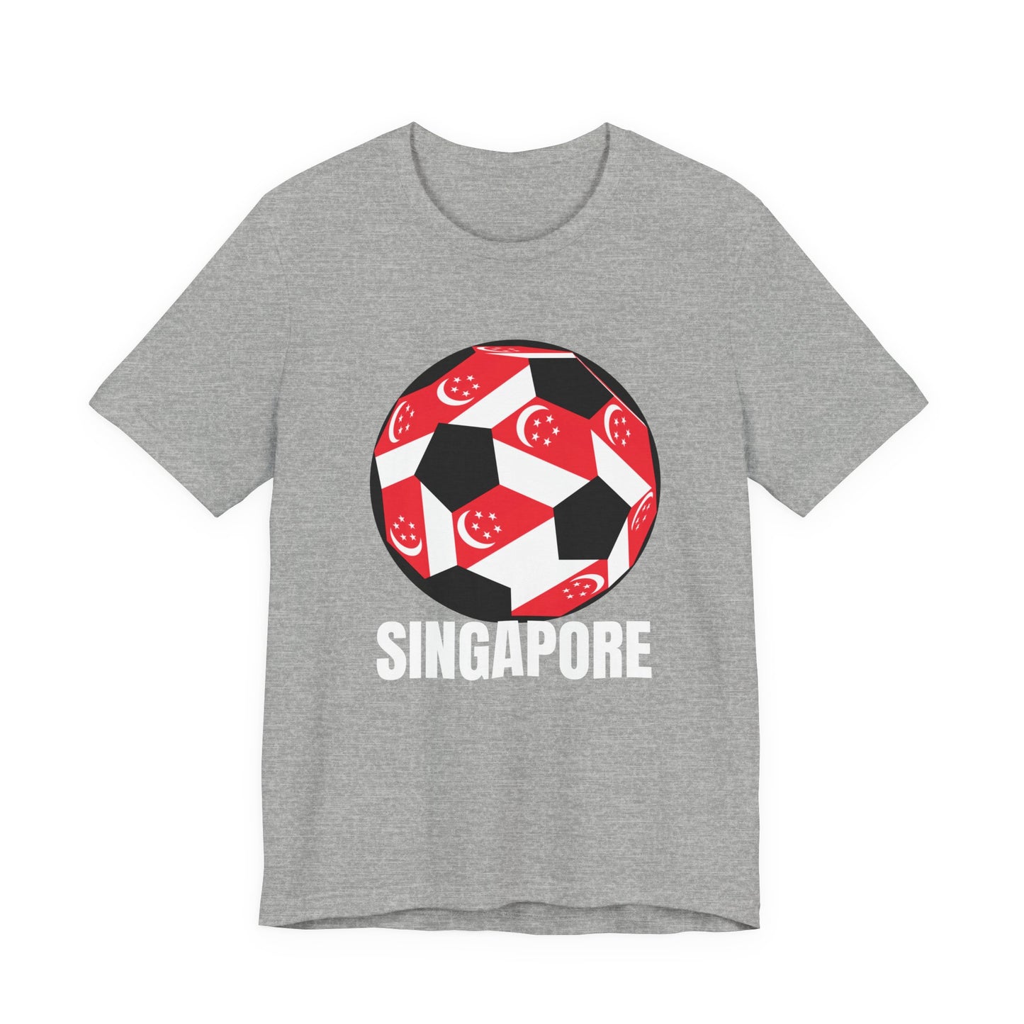 Singapore Fan Specialty Soccer Ball Design T Shirt White Text