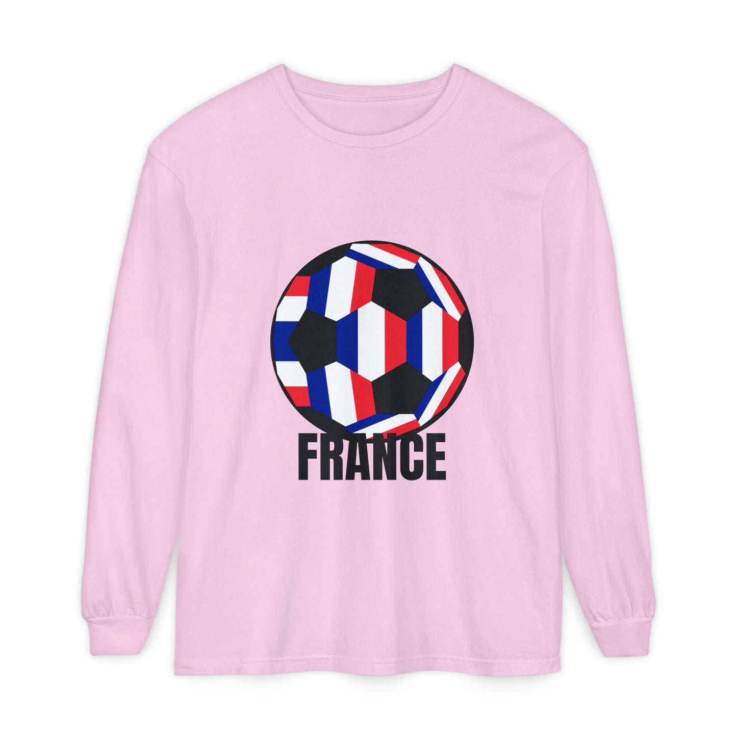 France Fan Specialty Soccer Ball Design Soccer Long Sleeve Tee
