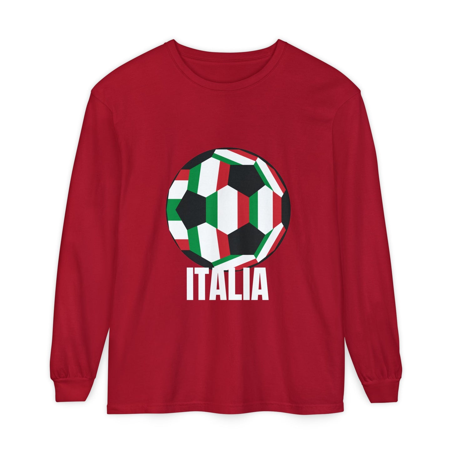 Italia Fan Specialty Soccer Ball Design Long Sleeve Tee