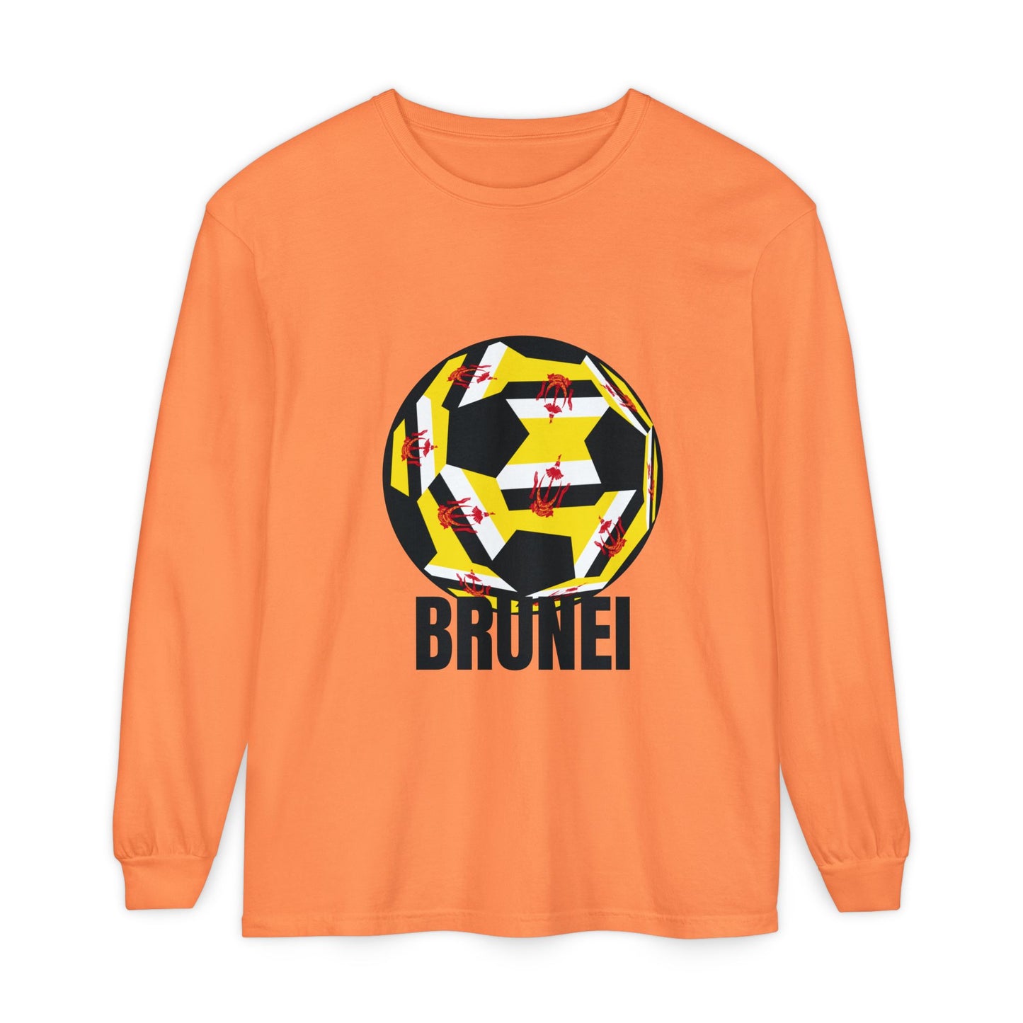 Brunei Fan Specialty Soccer Ball Design Long Sleeve Tee