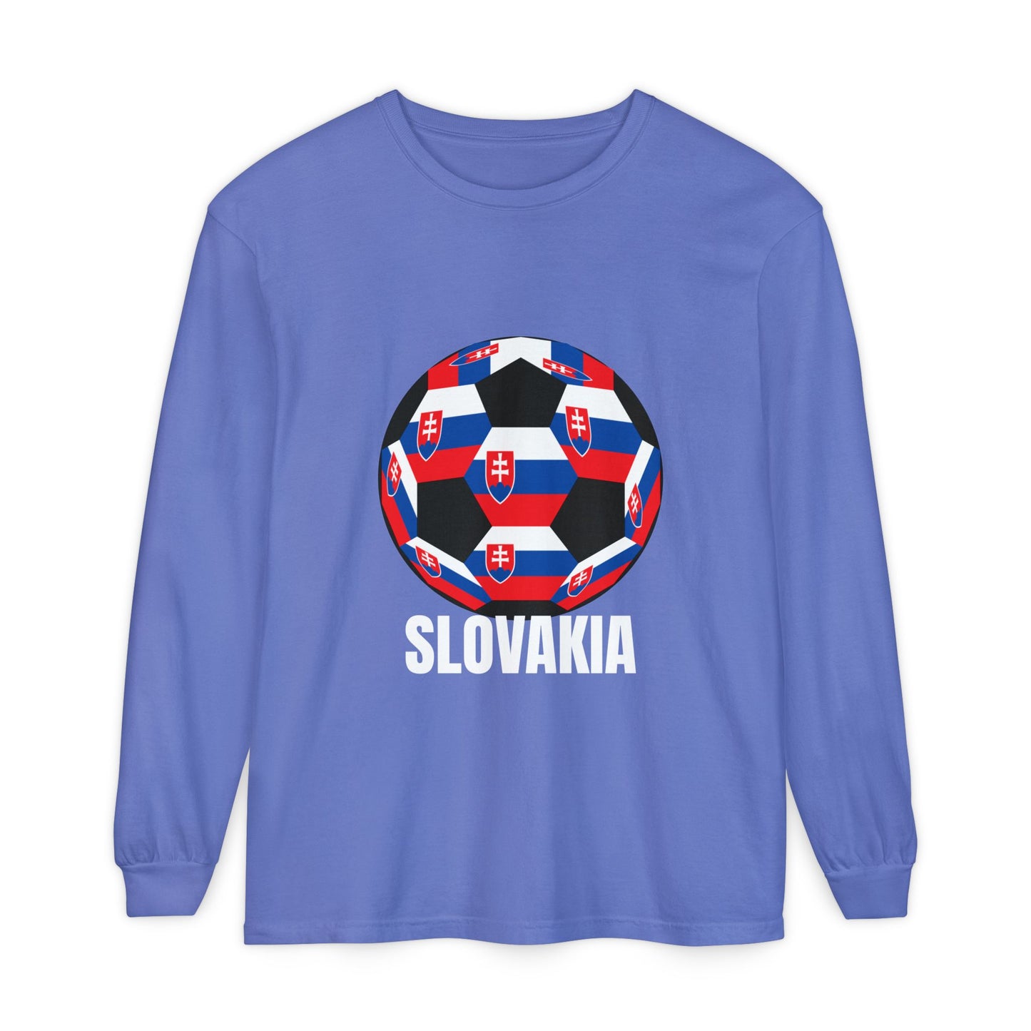 Slovakia Fan Specialty Soccer Ball Design Long Sleeve Shirt