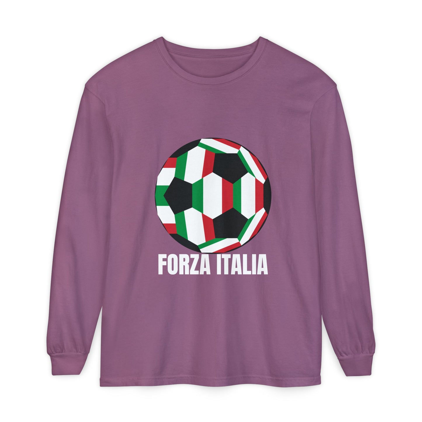 Forza Italia Fan Specialty Soccer Ball Design Long Sleeve Tee