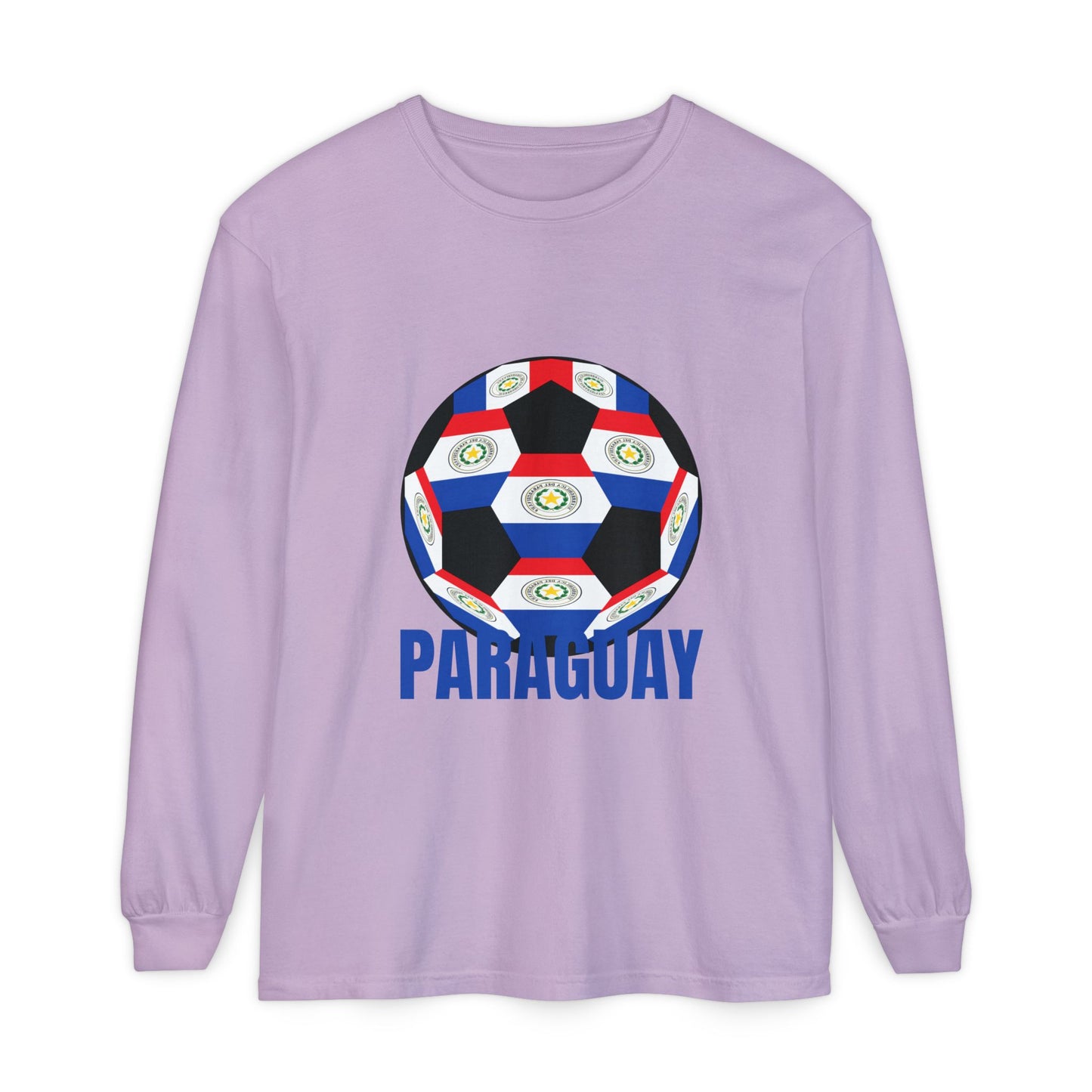 Paraguay Fan Specialty Soccer Ball Design Long Sleeve Shirt