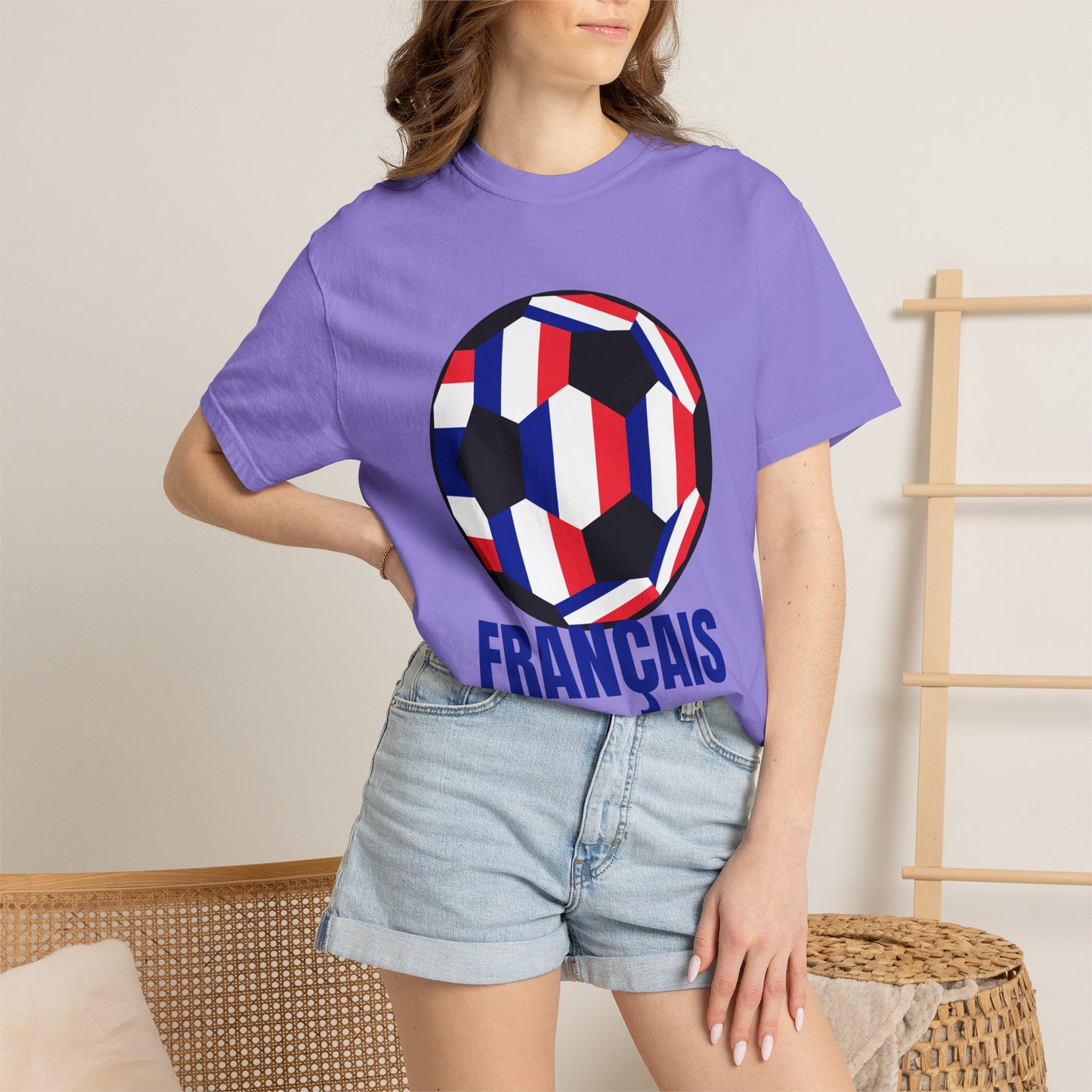 FRANÇAIS Fan Specialty Soccer Ball Design T Shirt