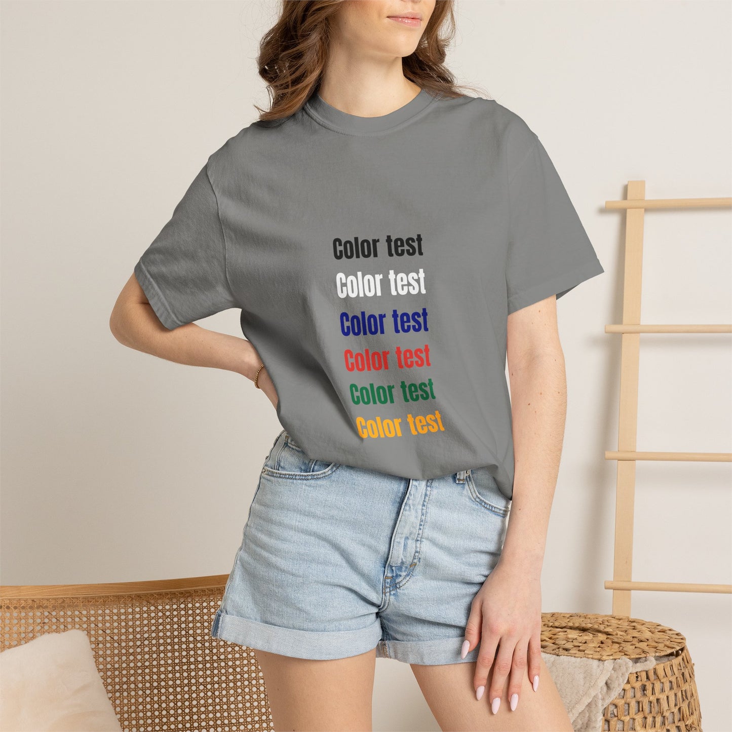 Color Test T-Shirt — Minimalist Text Graphic Tee