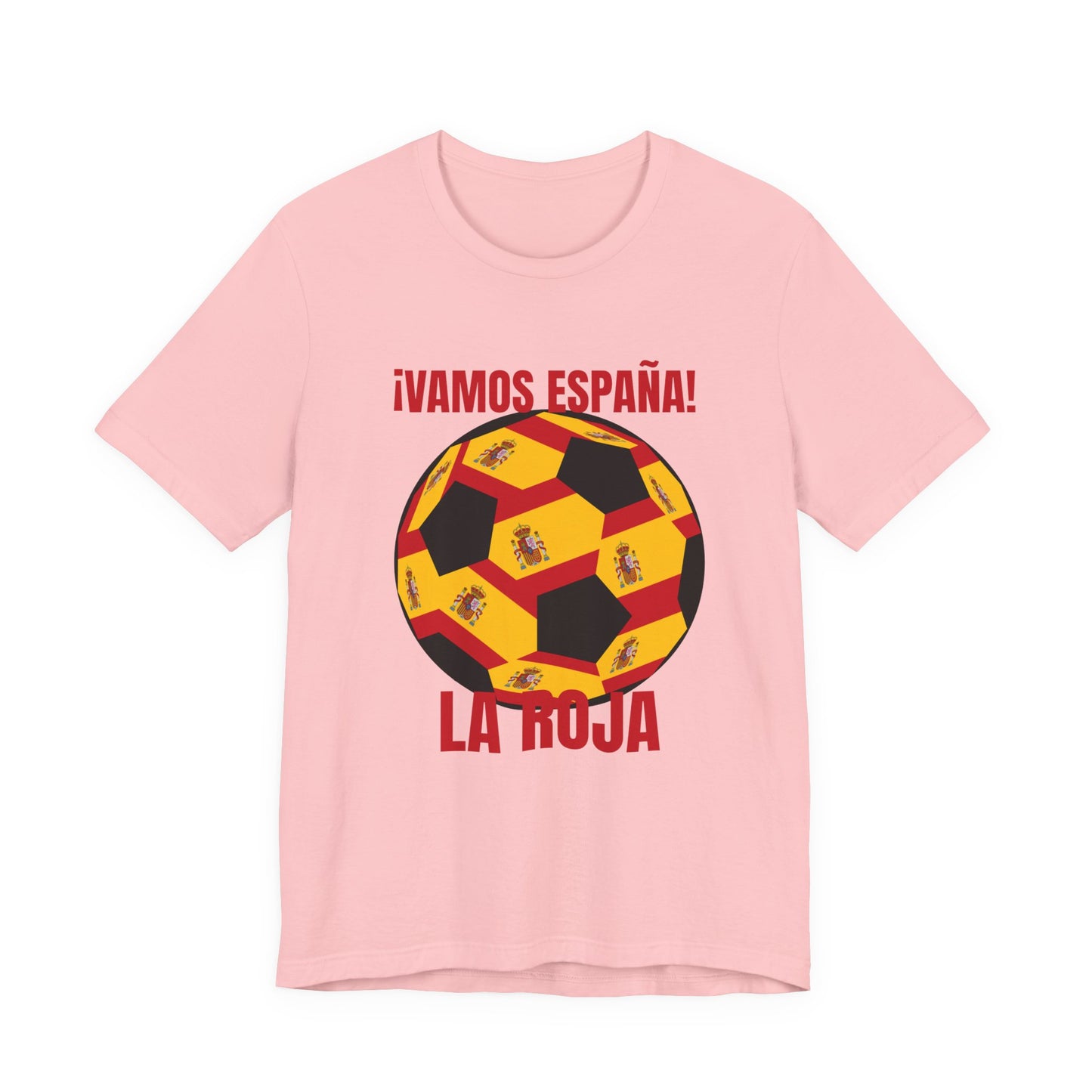 La Roja Soccer Tee - ¡Vamos España! Spanish Flag T Shirt Red Text