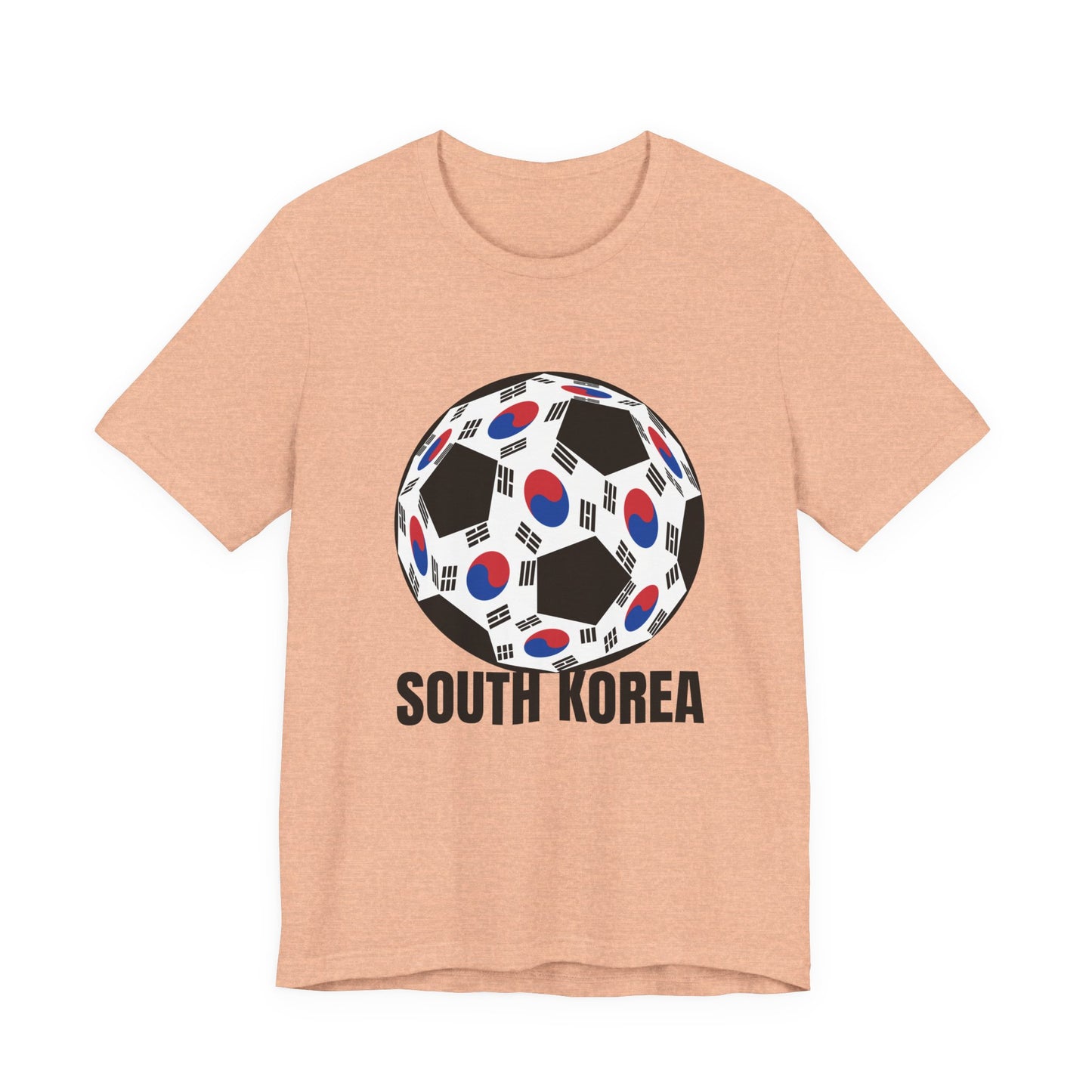 South Korea Fan Specialty Soccer Ball Design T Shirt Black Text