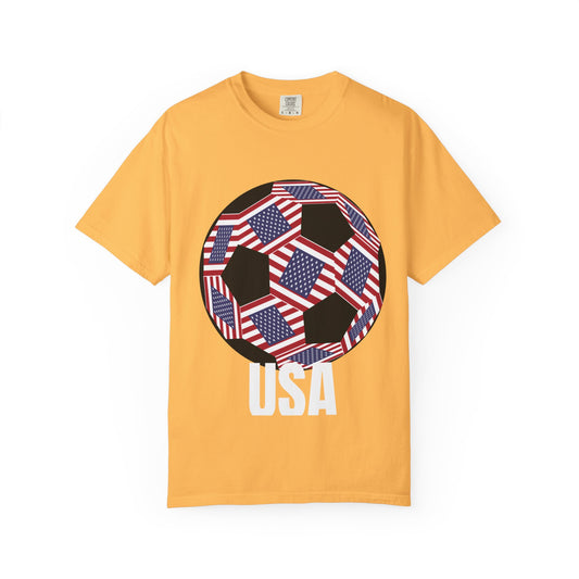 Patriotic USA Fan Specialty Soccer Ball Design T Shirt