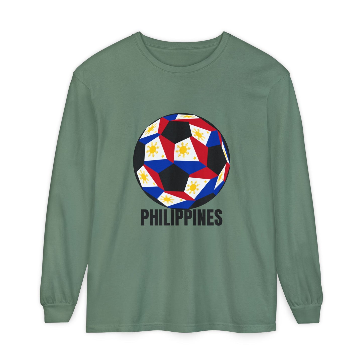 Philippines Fan Specialty Soccer Ball Design Long Sleeve Tee