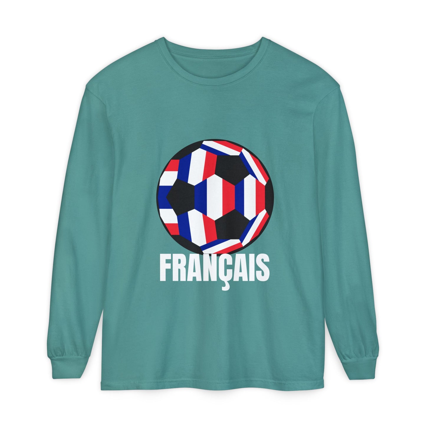 Francais Fan Specialty Soccer Ball Design Long Sleeve Tee