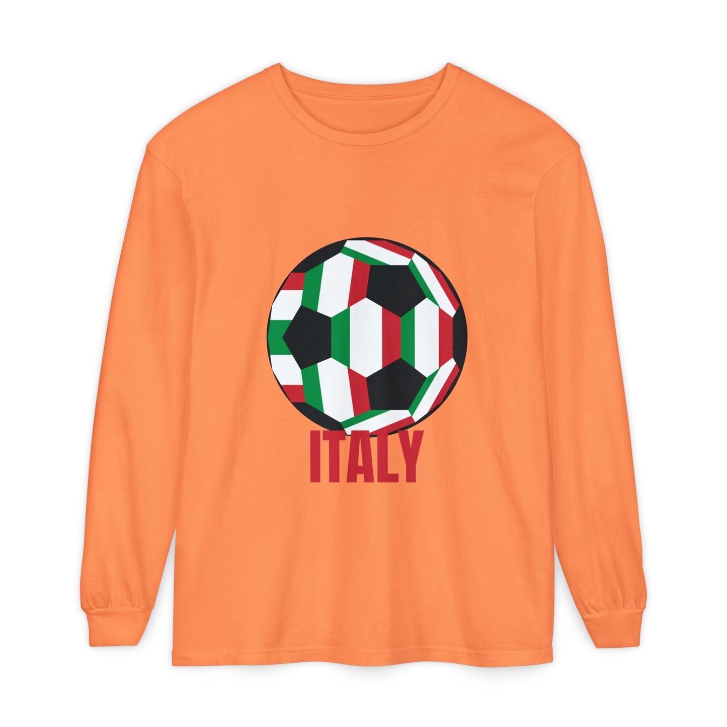 Italy Fan Specialty Soccer Ball Design Long Sleeve T-Shirt