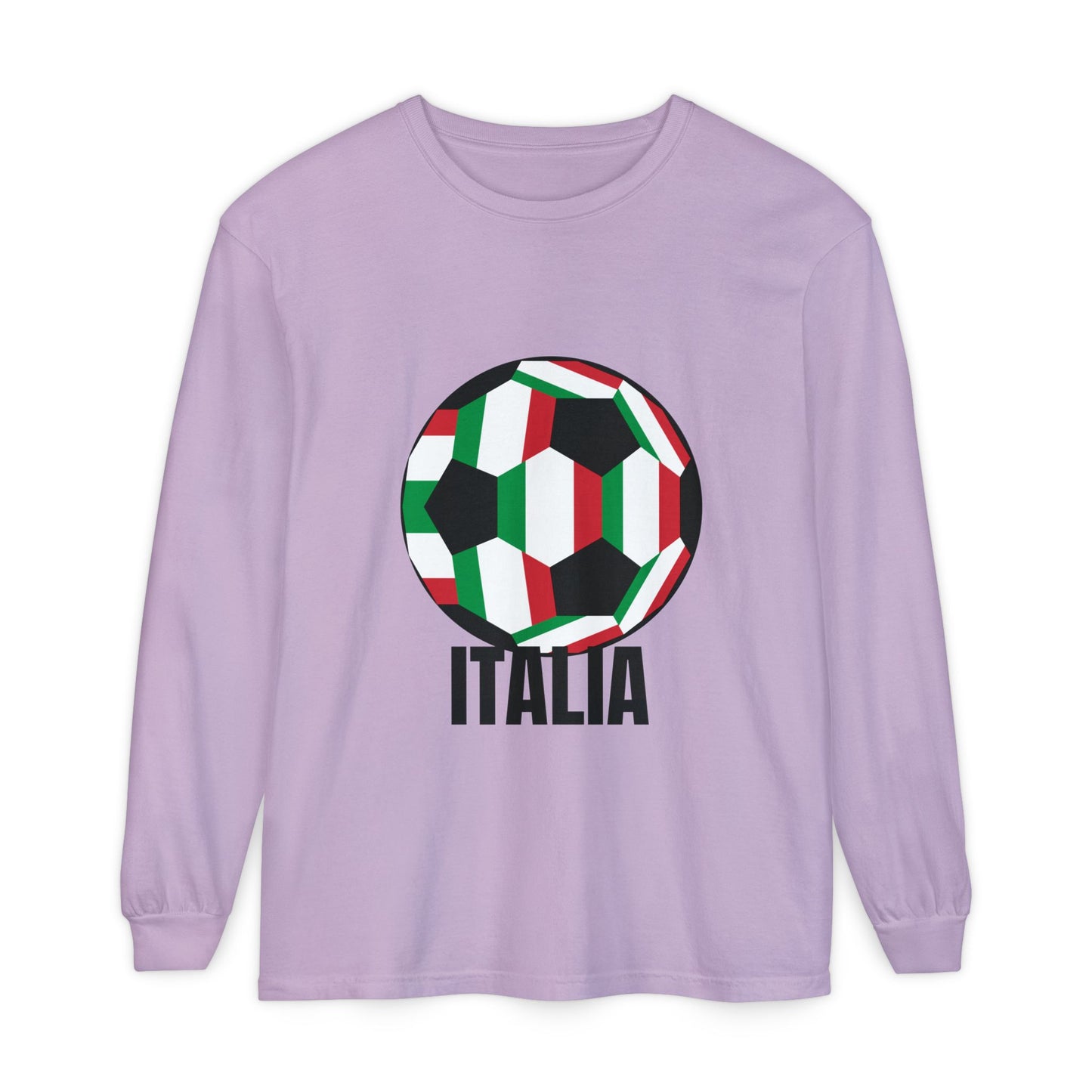 Italia Fan Specialty Soccer Ball Design Long Sleeve Tee