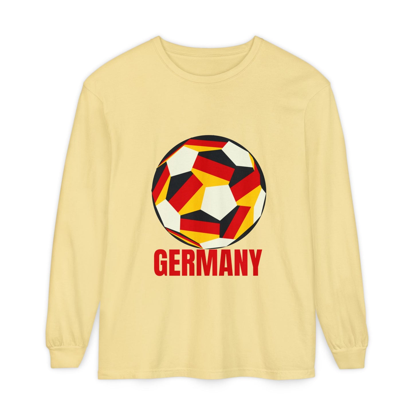 Germany Fan Specialty Soccer Ball Design Long Sleeve Tee