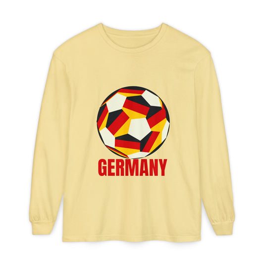 Germany Fan Specialty Soccer Ball Design Long Sleeve Tee