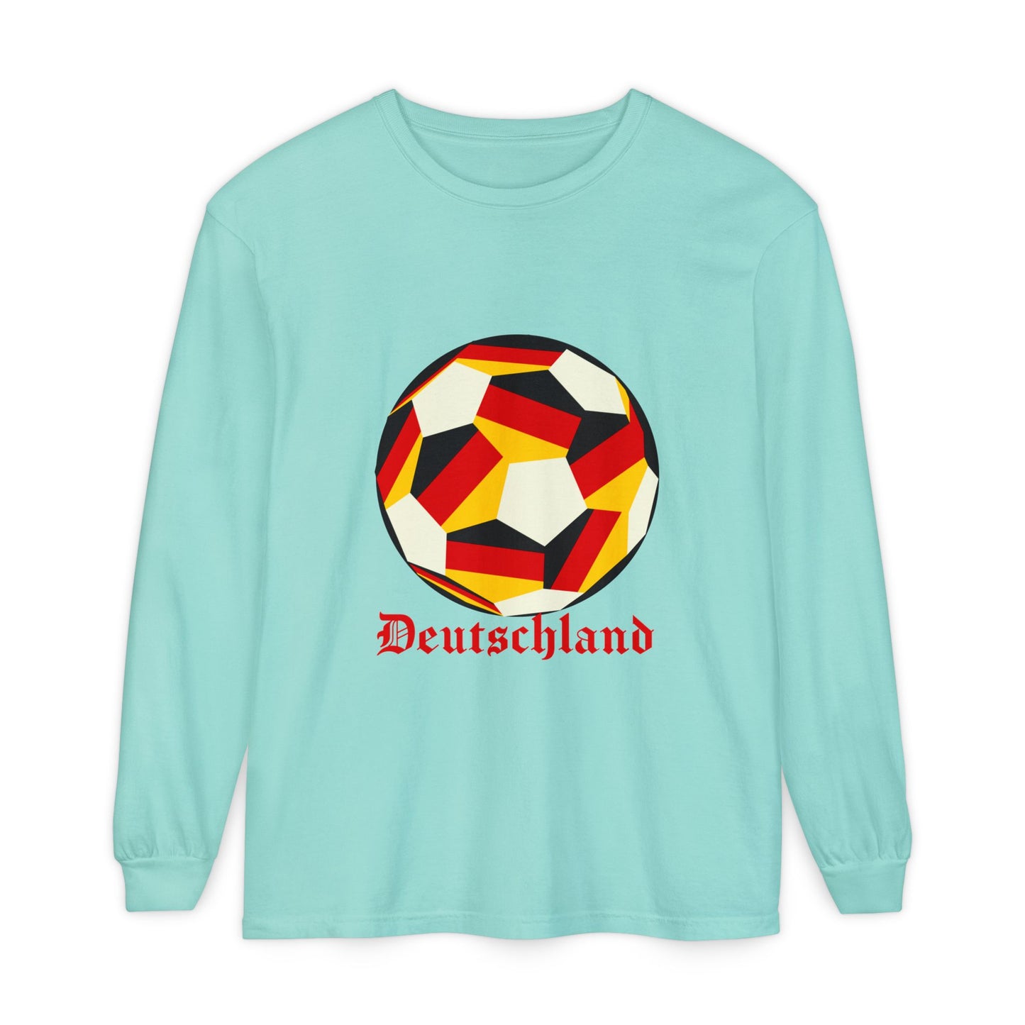 Germany Fan Specialty Soccer Ball Design Long Sleeve Tee