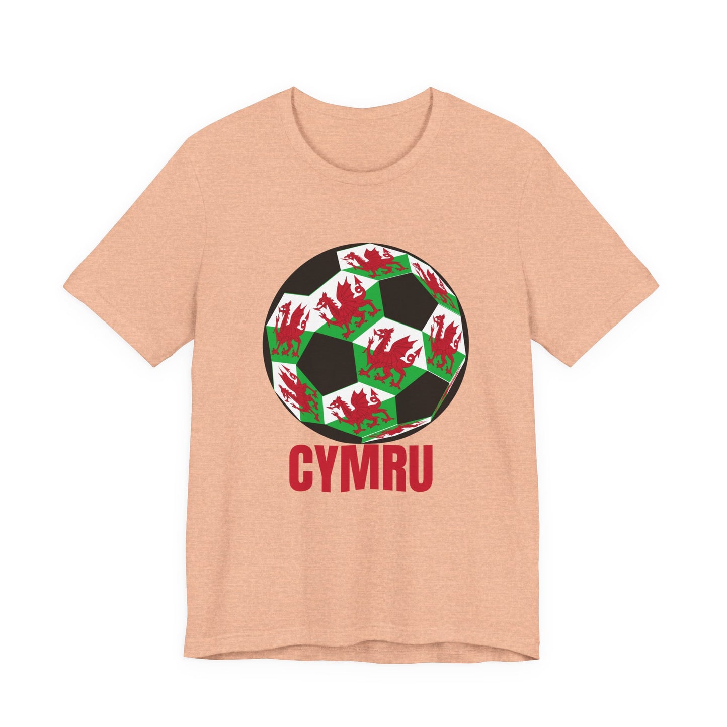 Cymru Fan Specialty Soccer Ball Design T Shirt Red Text