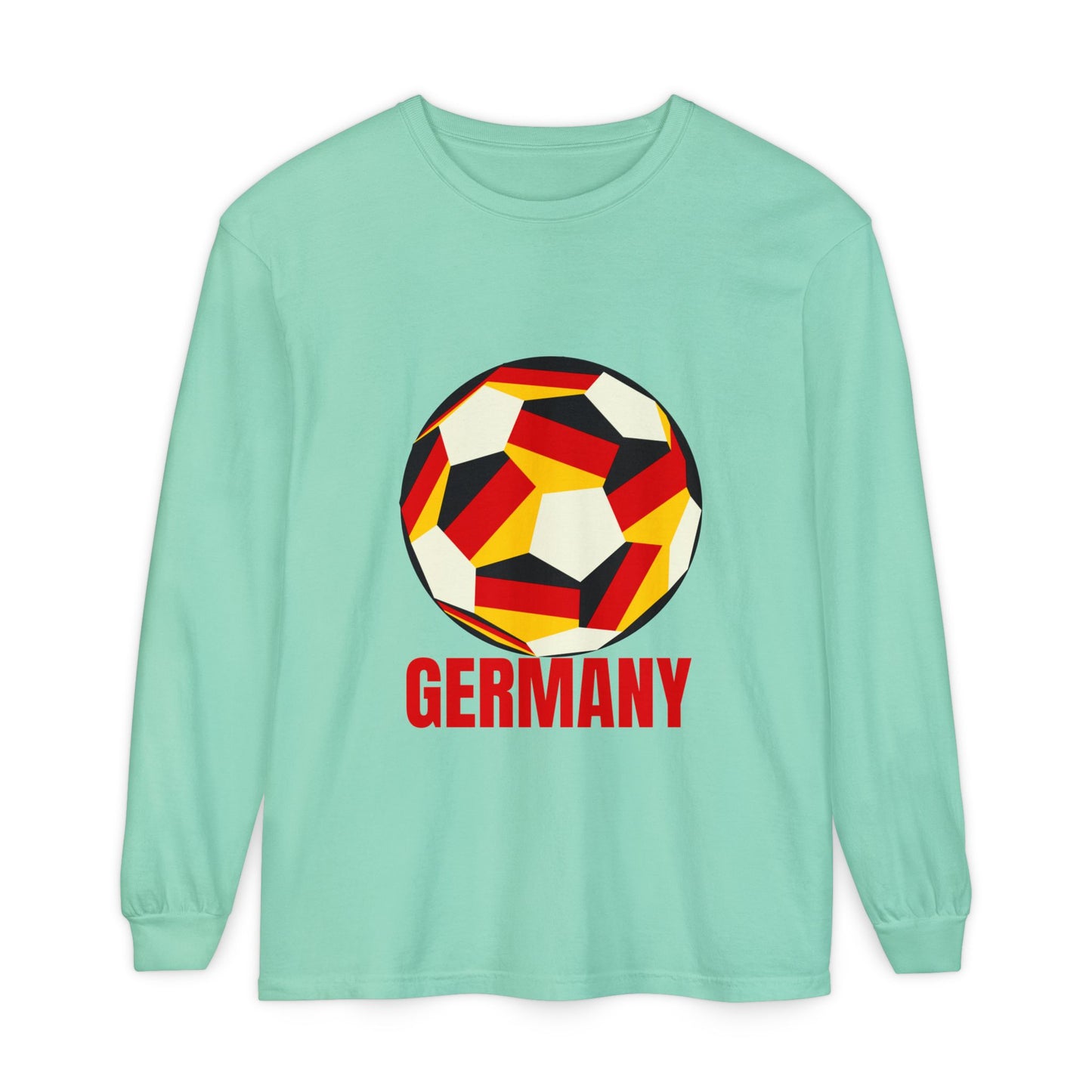 Germany Fan Specialty Soccer Ball Design Long Sleeve Tee