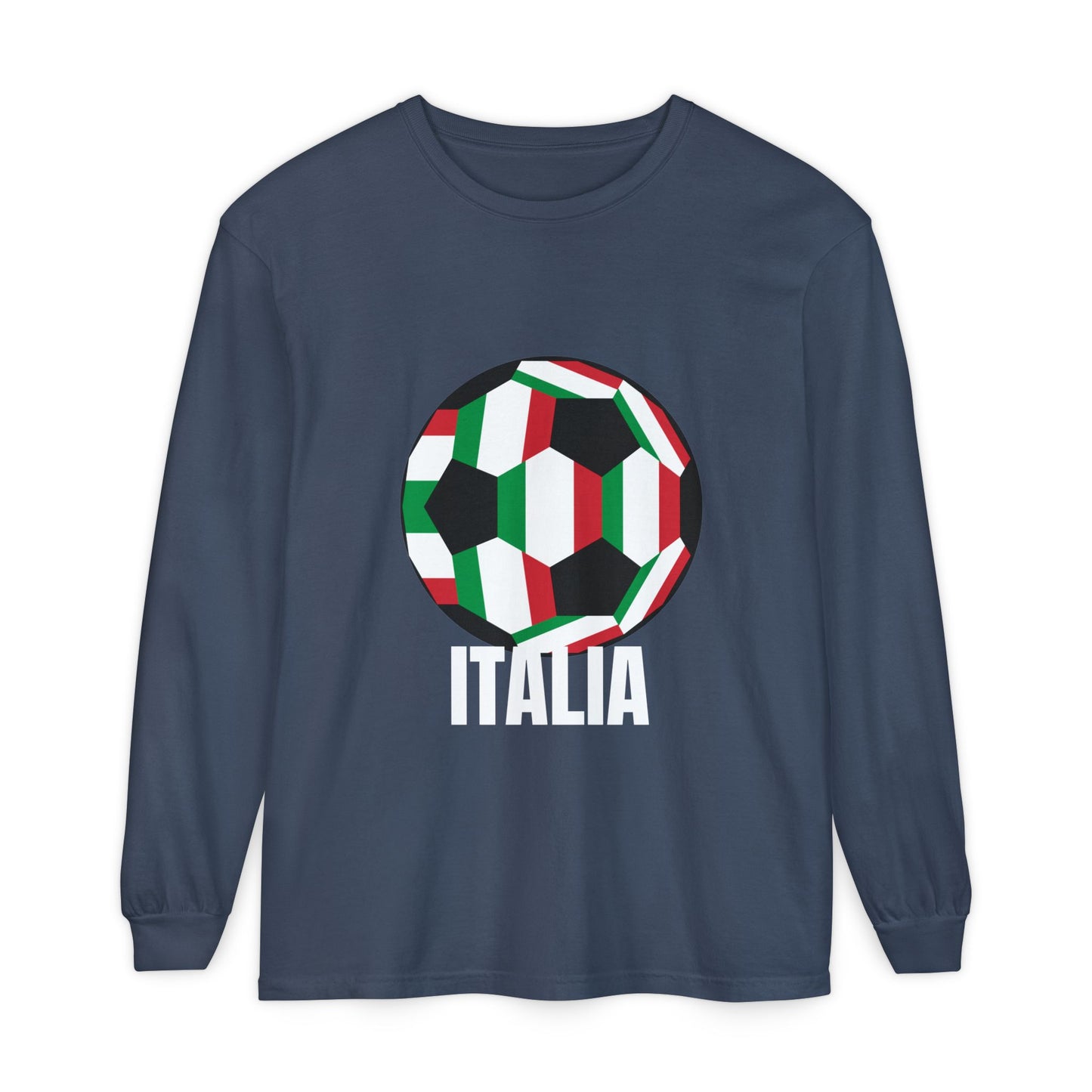 Italia Fan Specialty Soccer Ball Design Long Sleeve Tee