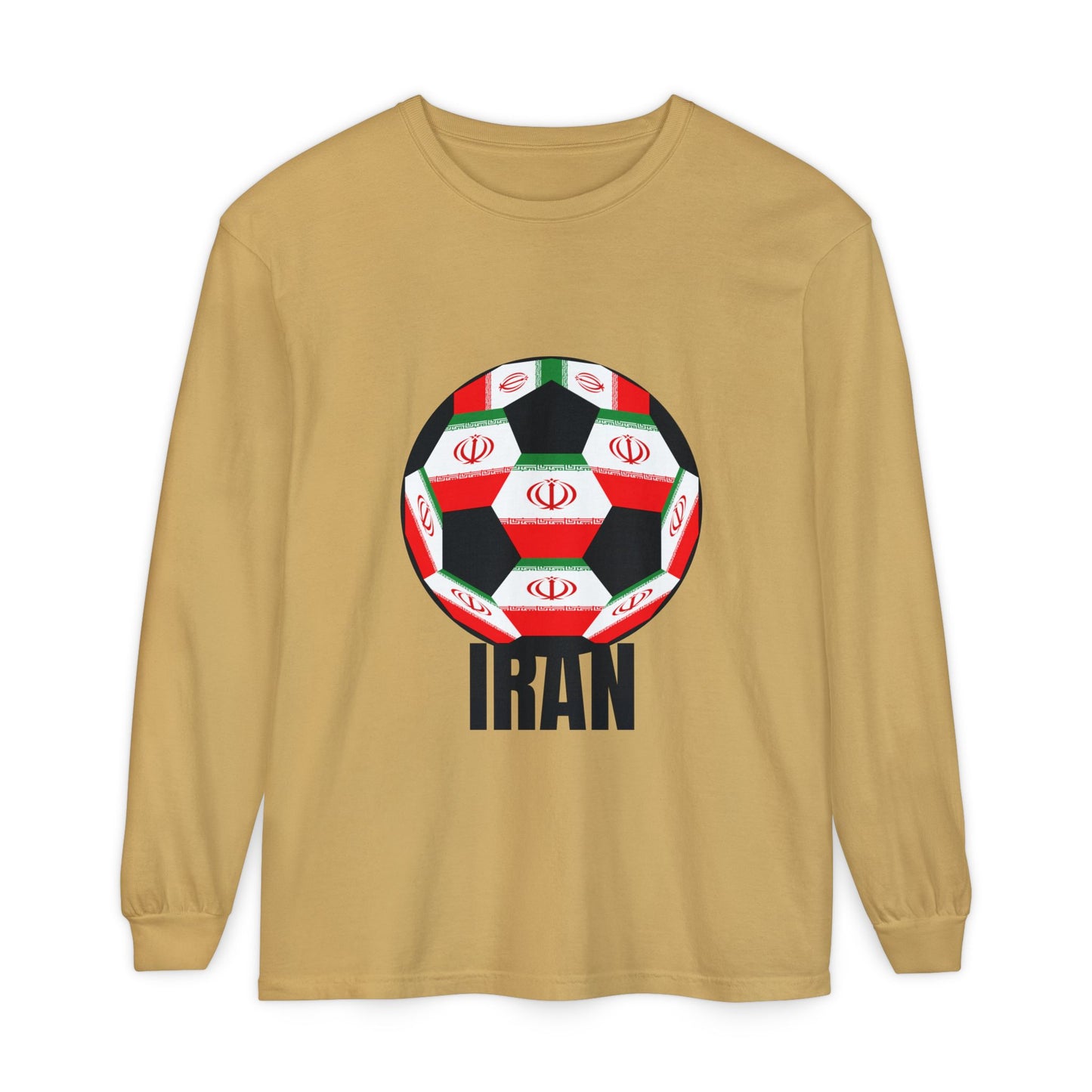 Iran Fan Specialty Soccer Ball Design Long Sleeve Shirt