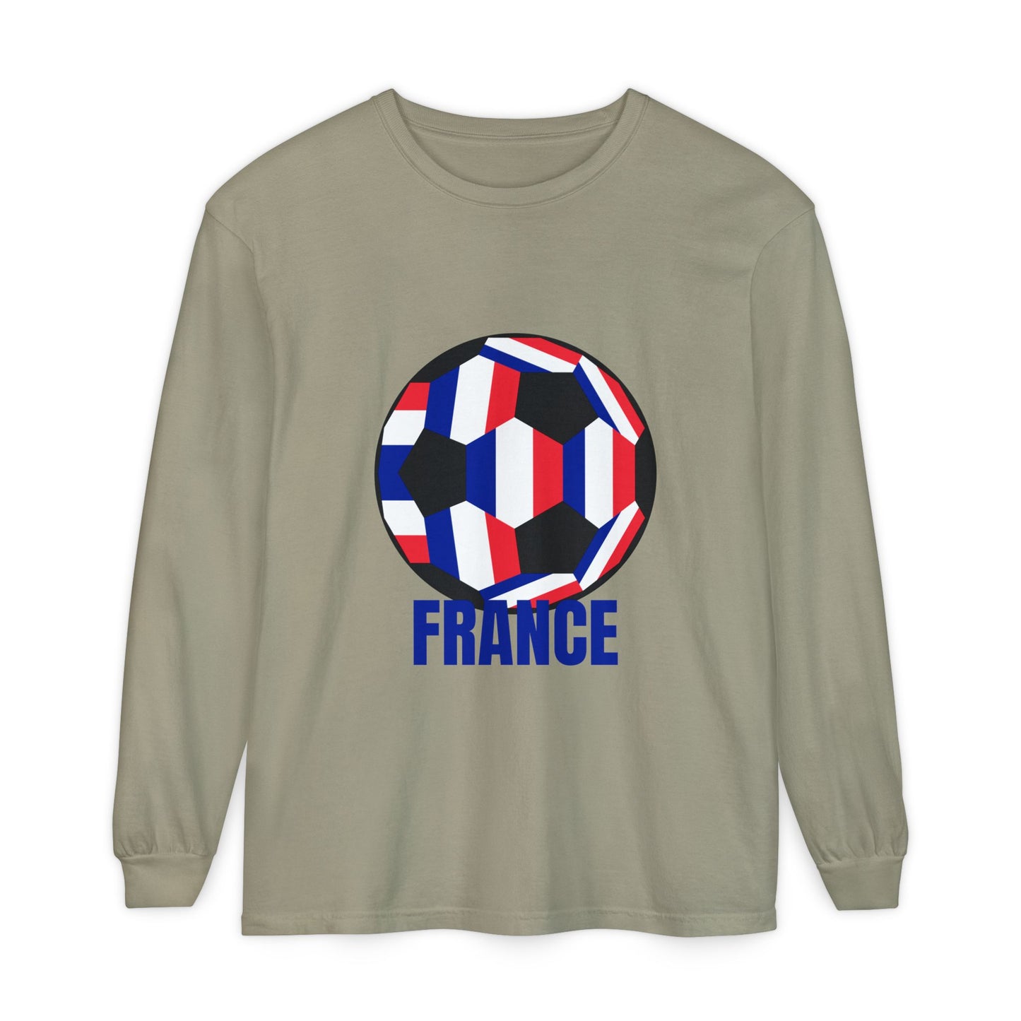 France Fan Specialty Soccer Ball Design Long Sleeve Shirt