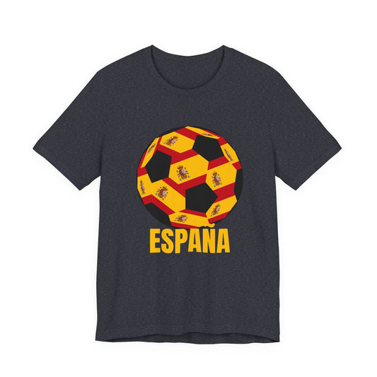 España Soccer Ball T-Shirt Gold Text