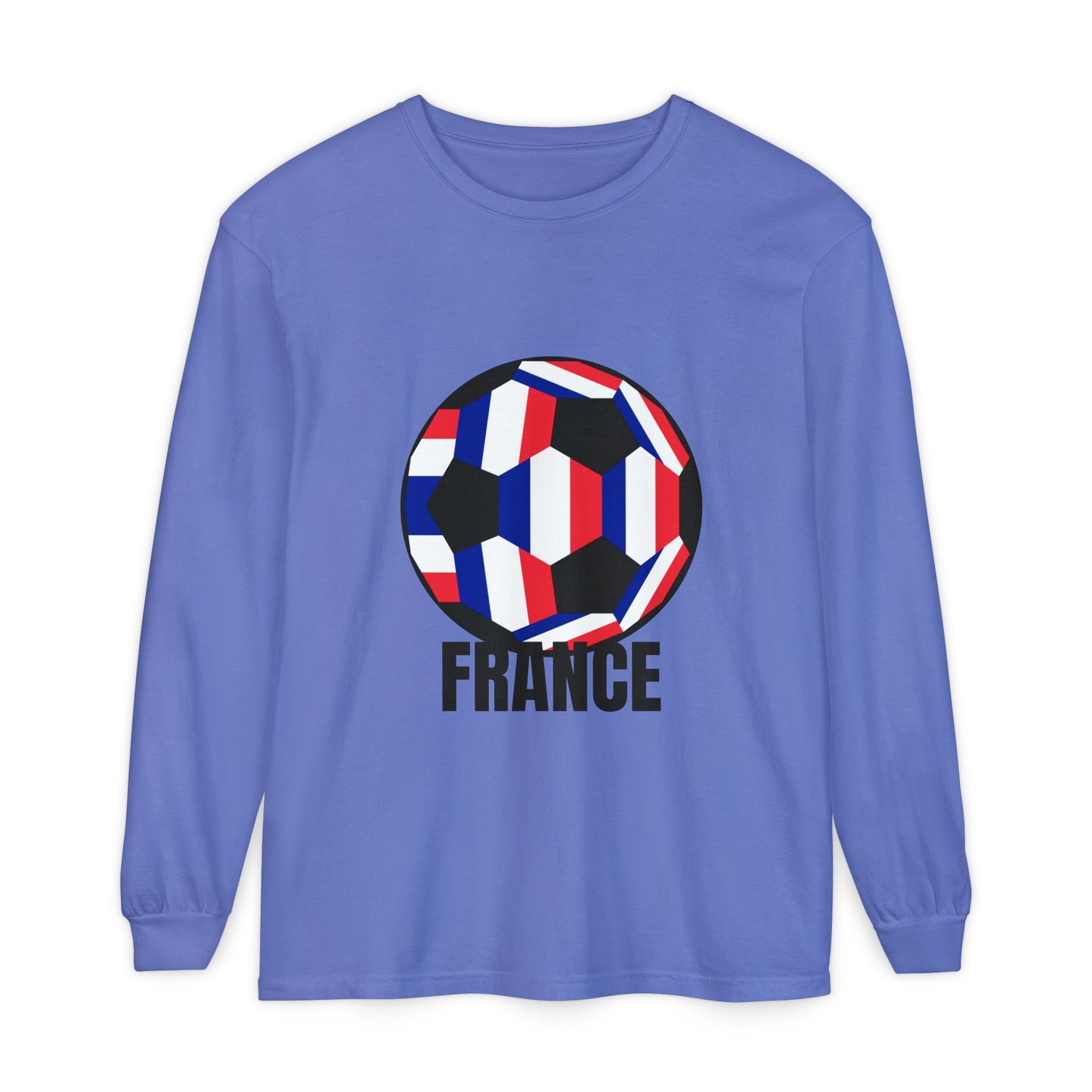France Fan Specialty Soccer Ball Design Soccer Long Sleeve Tee