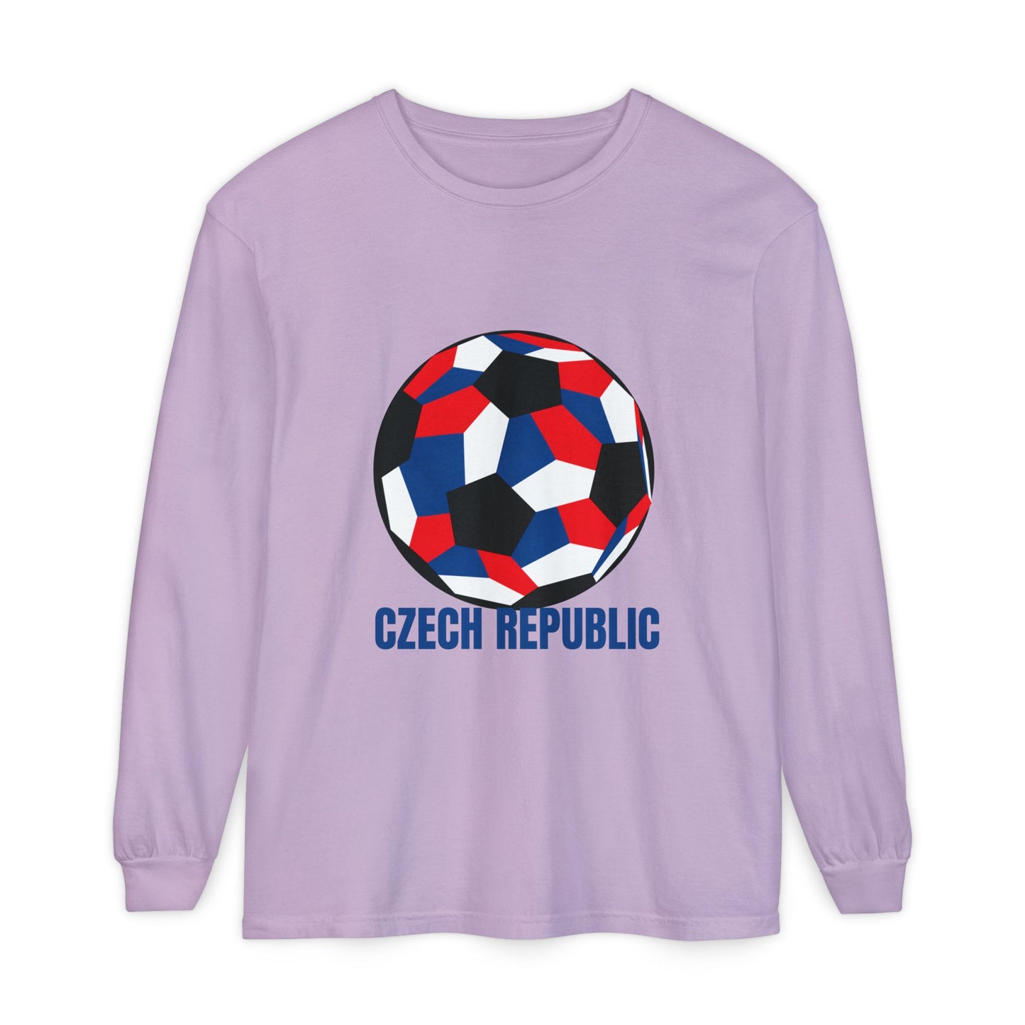 Czech Republic Fan Specialty Soccer Ball Design Long Sleeve T-Shirt