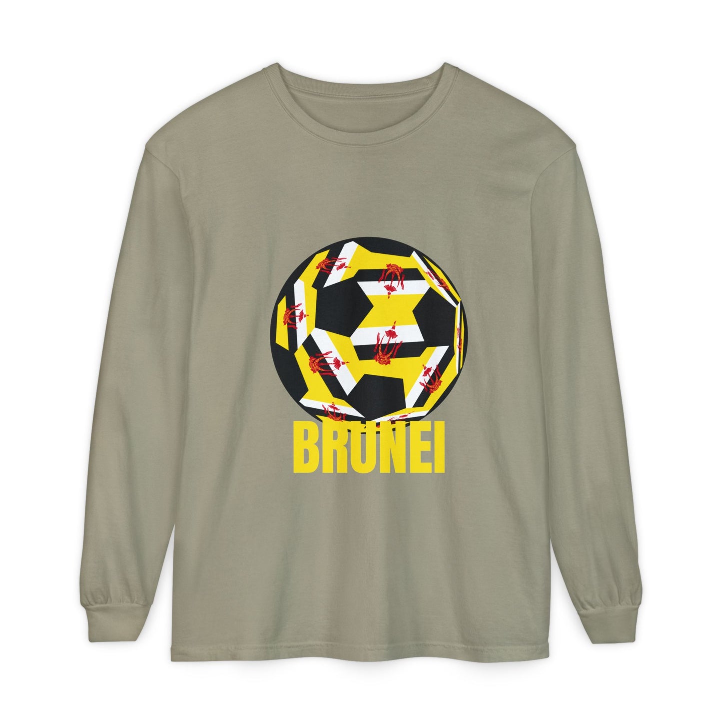 Brunei Fan Specialty Soccer Ball Design  Long Sleeve Tee