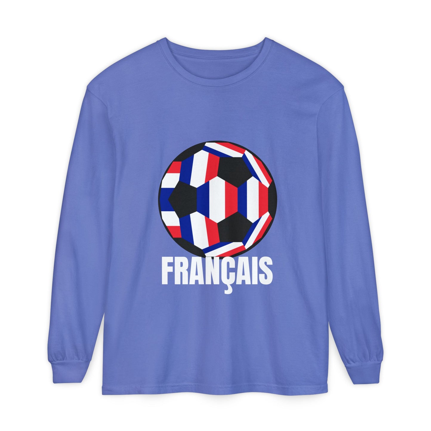 Francais Fan Specialty Soccer Ball Design Long Sleeve Tee