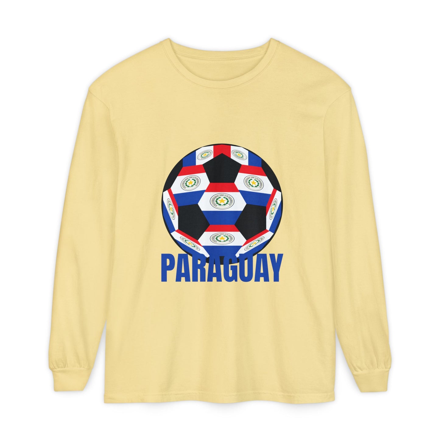 Paraguay Fan Specialty Soccer Ball Design Long Sleeve Shirt