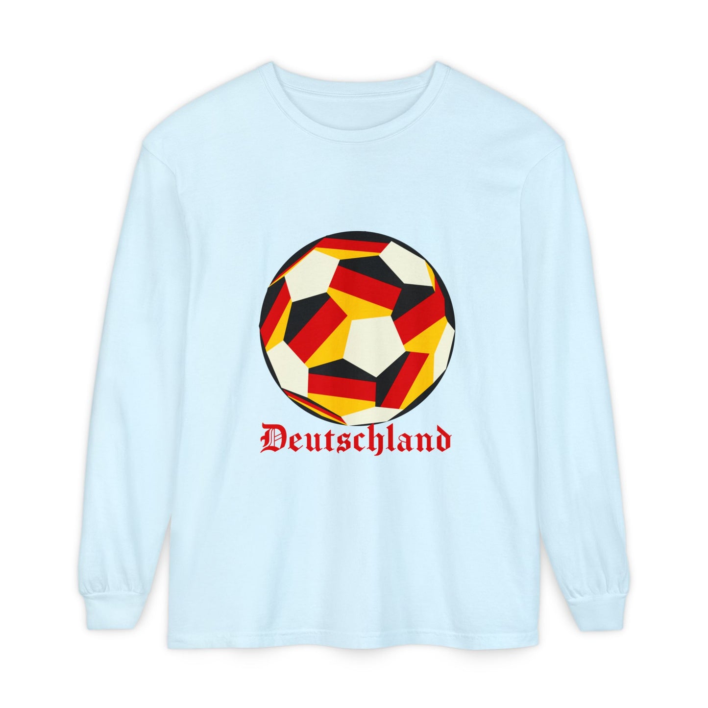 Germany Fan Specialty Soccer Ball Design Long Sleeve Tee